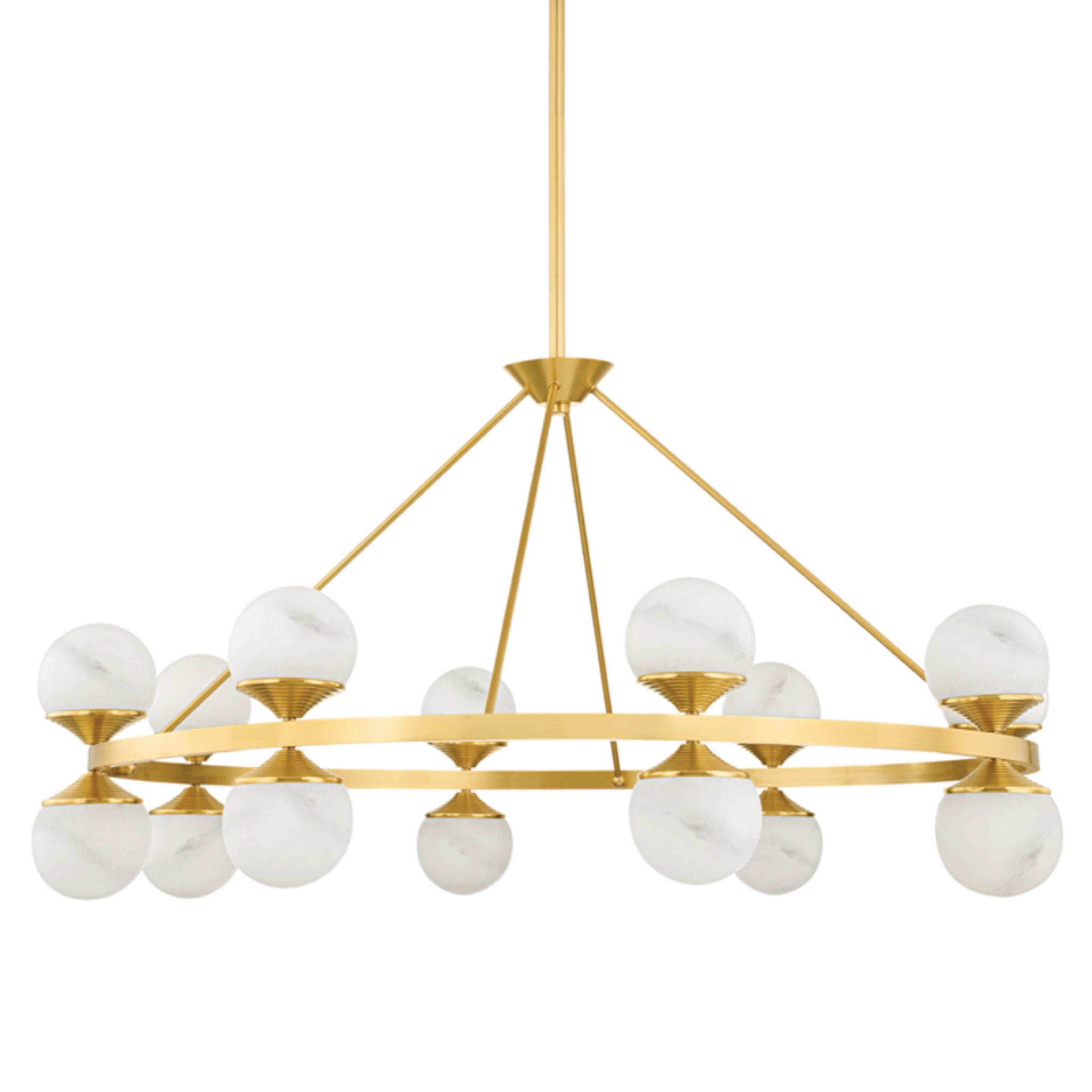 Grafton 16-Light Chandelier in Aged Brass 46L x 46W x 23.25H