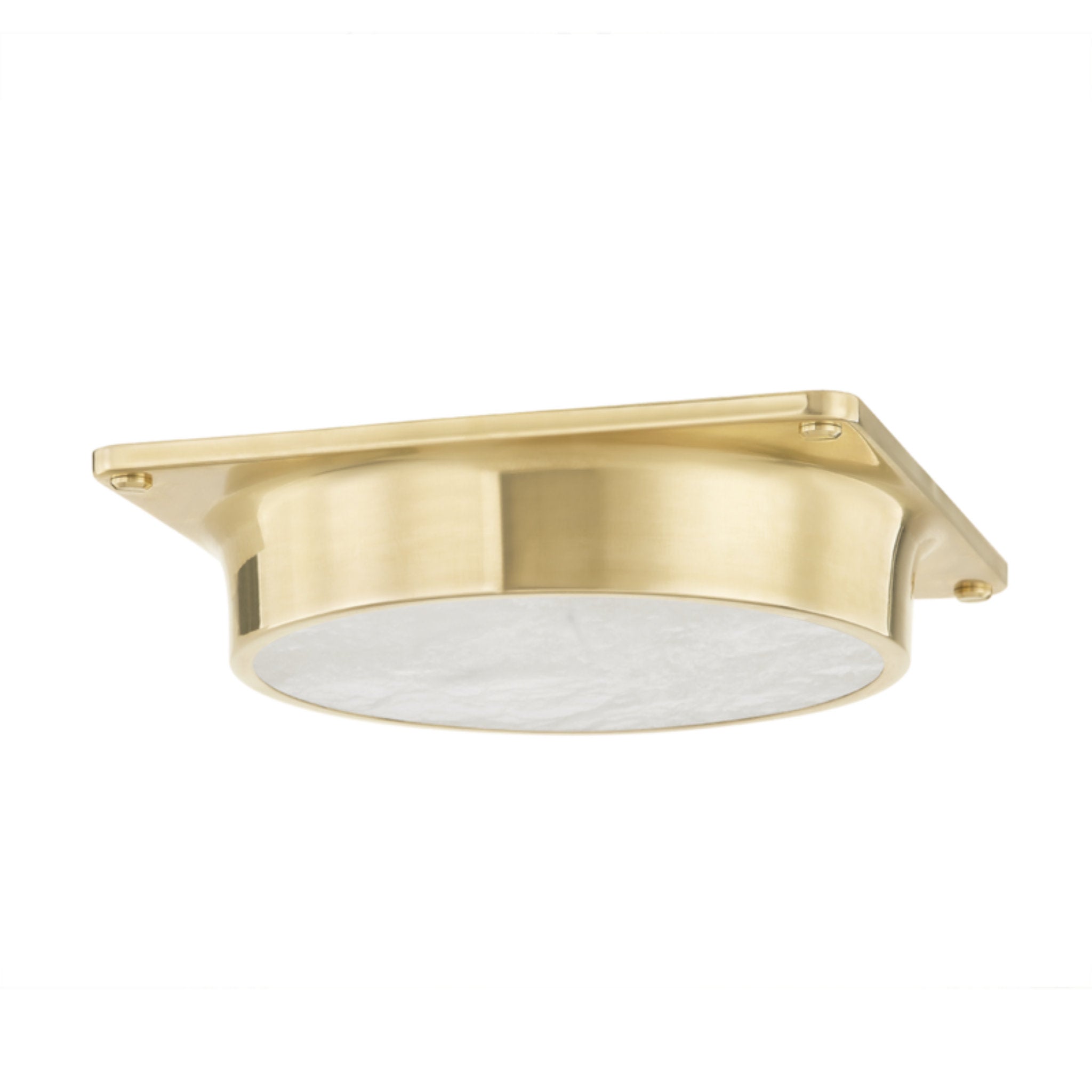 Greenwich 1-Light Flush Mount in Aged Brass 11.75L x 11.75W x 2.5H