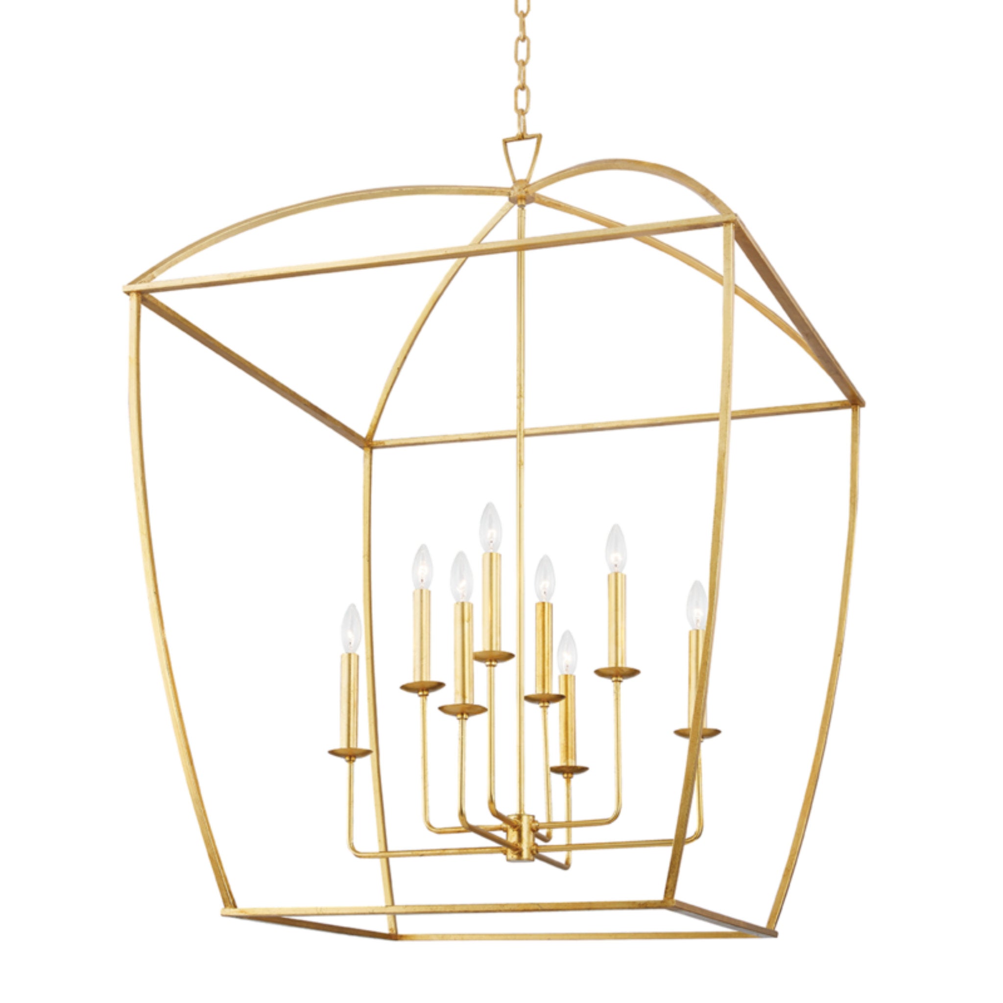 Bryant 8-Light Lantern in Gold Leaf 34L x 34W x 47H