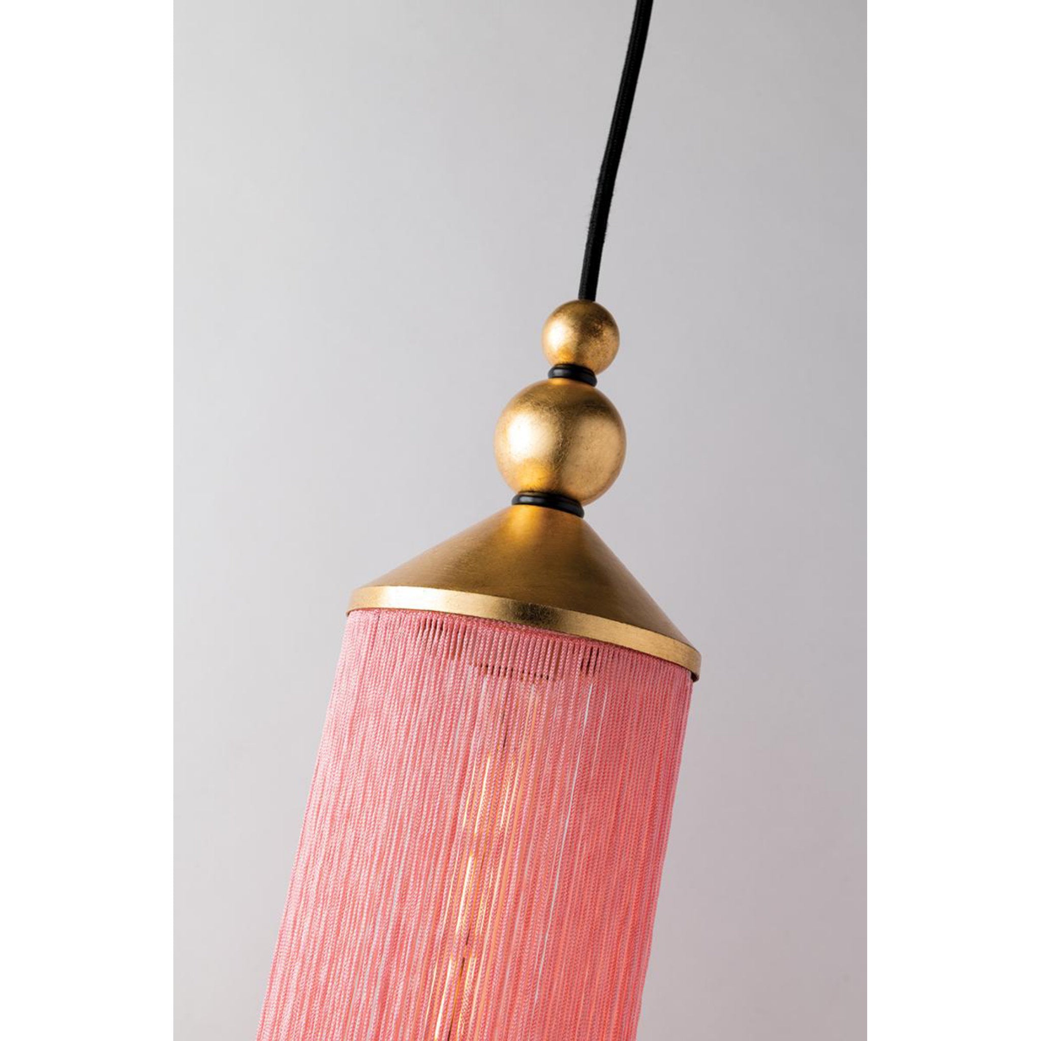 Scarlett 1-Light Pendant in Gold Leaf/Black 8.5L x 5W x 16.75H