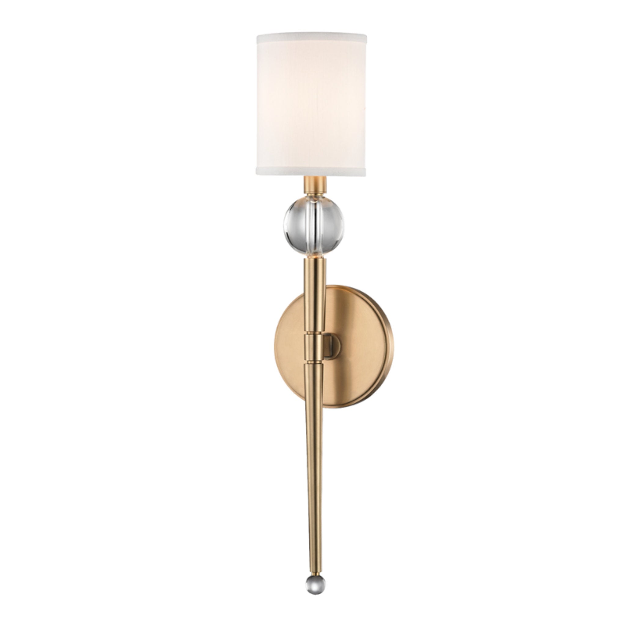 Rockland 1-Light Wall Sconce in Aged Brass 4.75L x 4.75W x 20.5H
