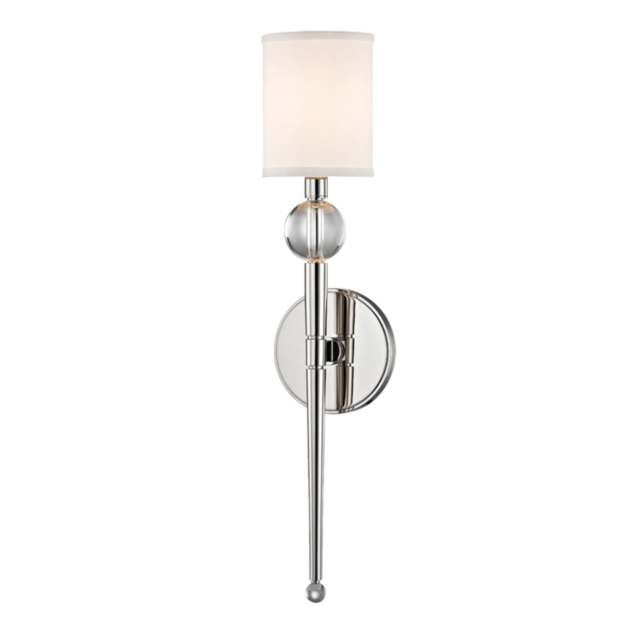 Rockland 1-Light Wall Sconce in Polished Nickel 4.75L x 4.75W x 20.5H