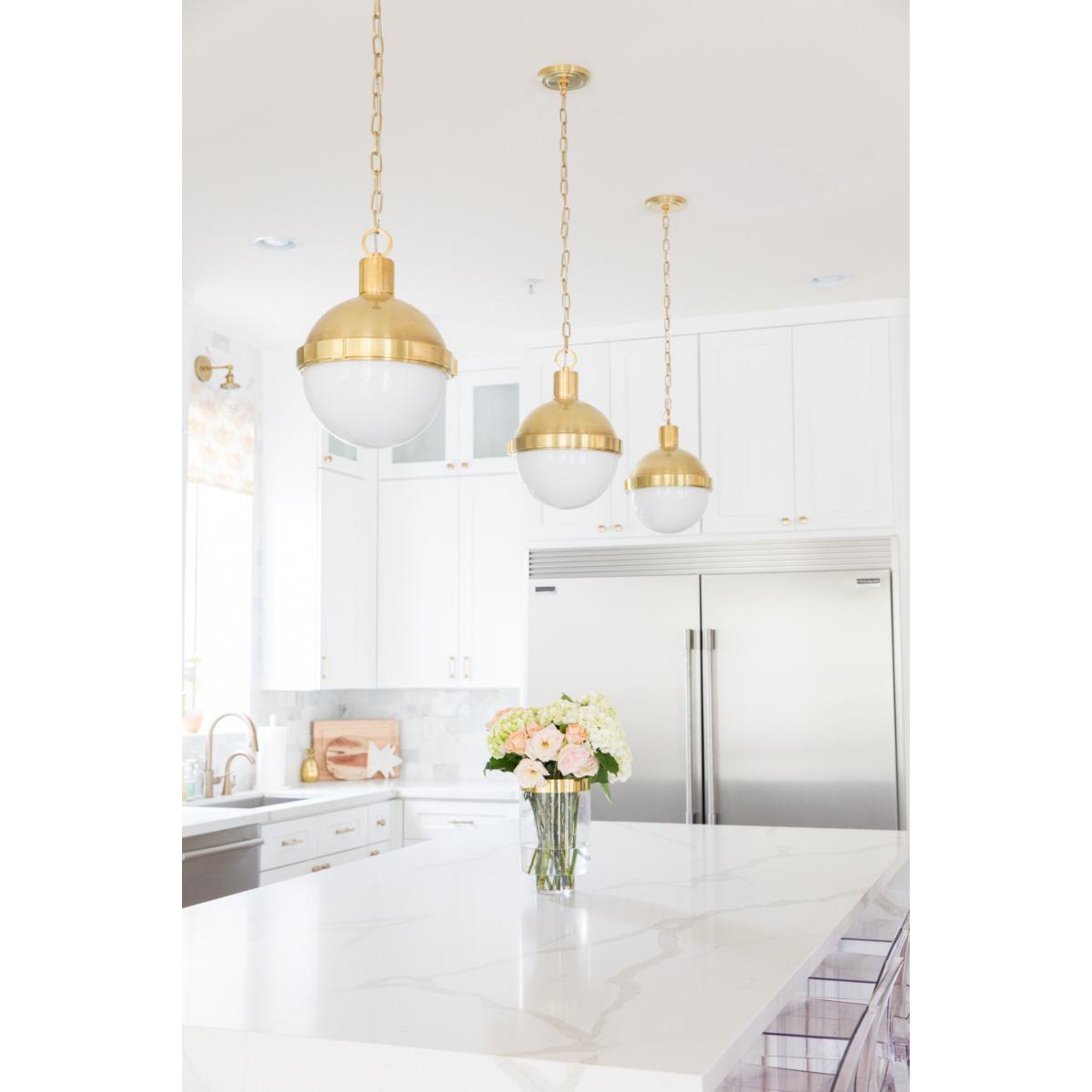 Lambert 1-Light Pendant in Aged Brass 12.5L x 12.5W x 16H