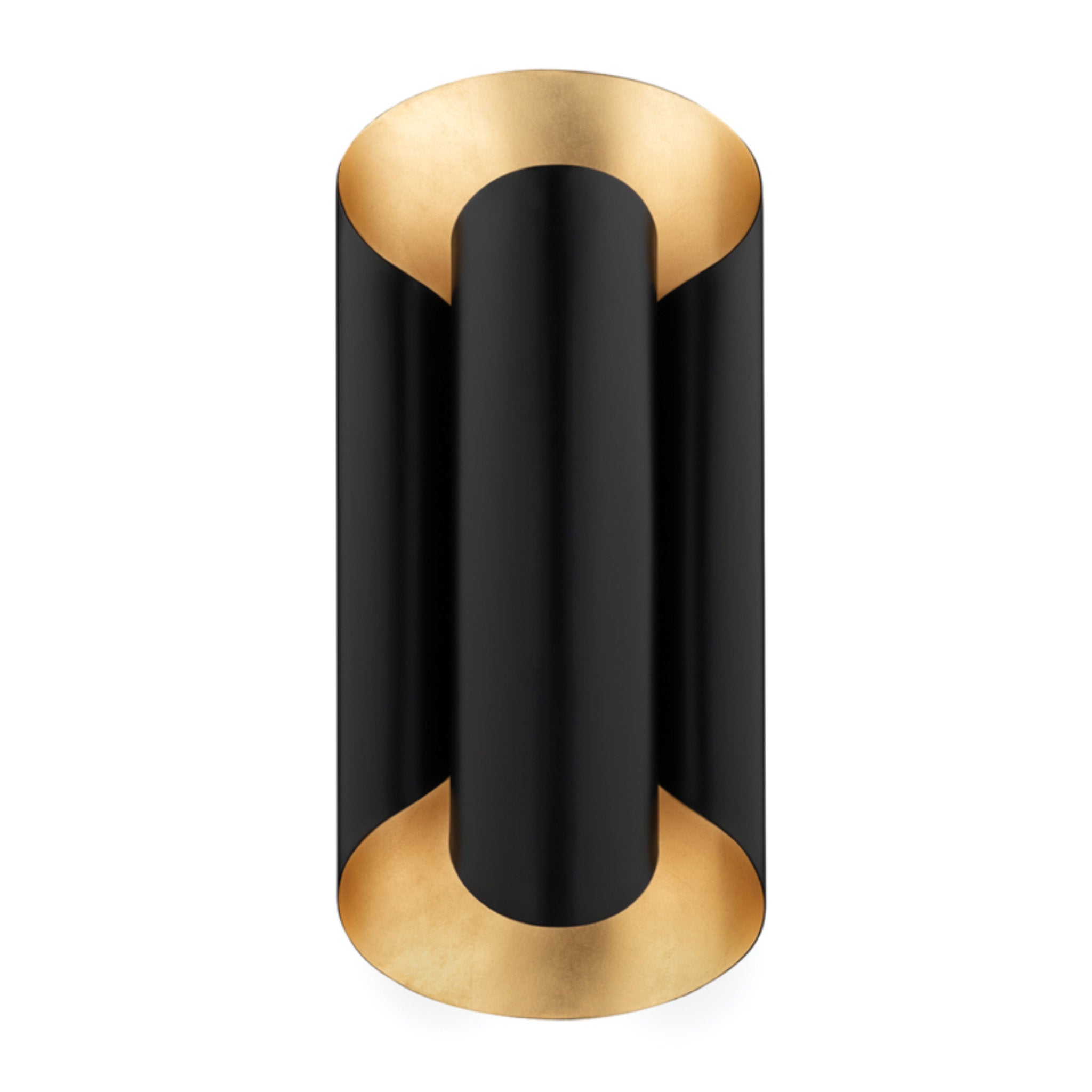 Banks 2-Light Wall Sconce in Gold Leaf/Black 7.5L x 7.5W x 16.75H