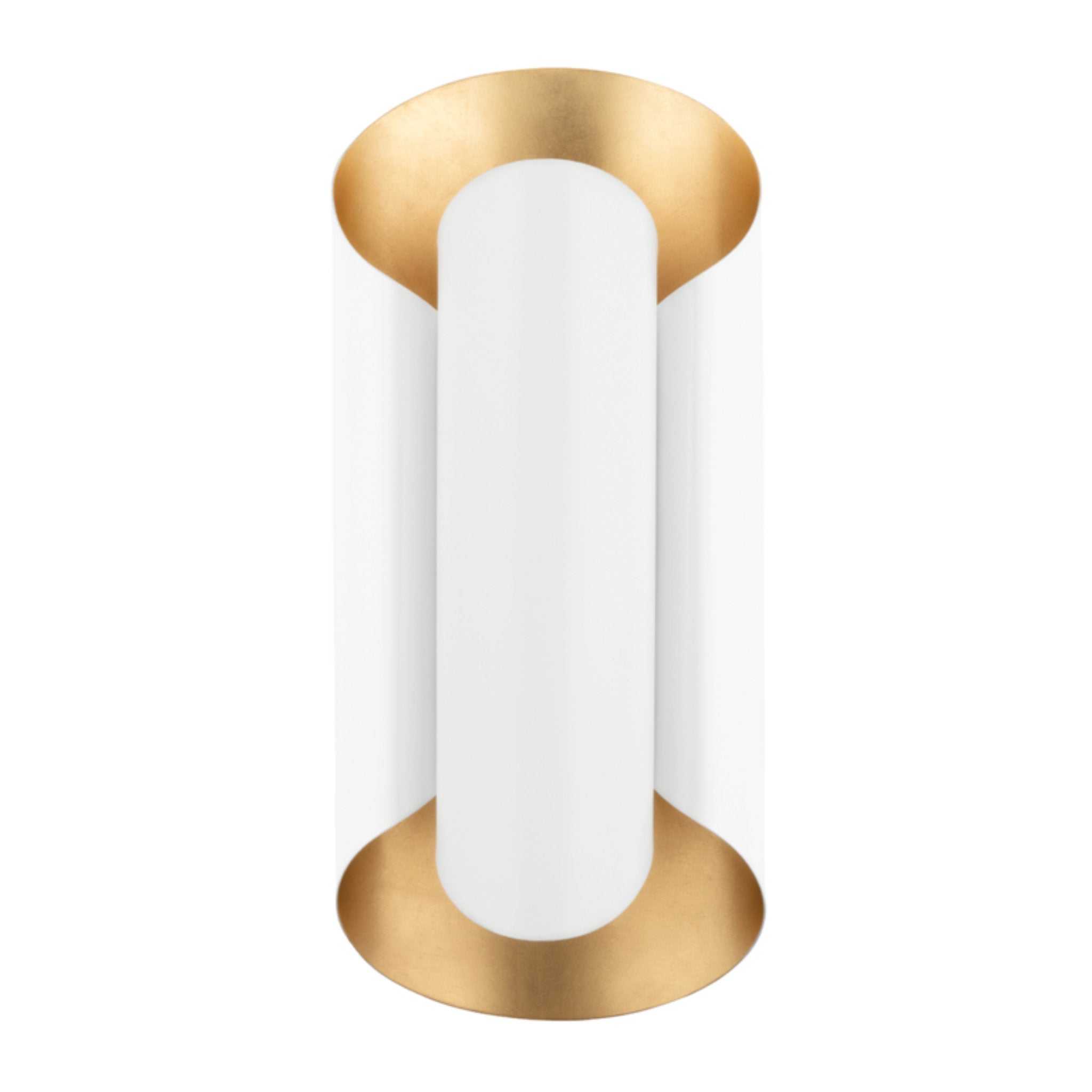 Banks 2-Light Wall Sconce in Gold Leaf/White 7.5L x 7.5W x 16.75H