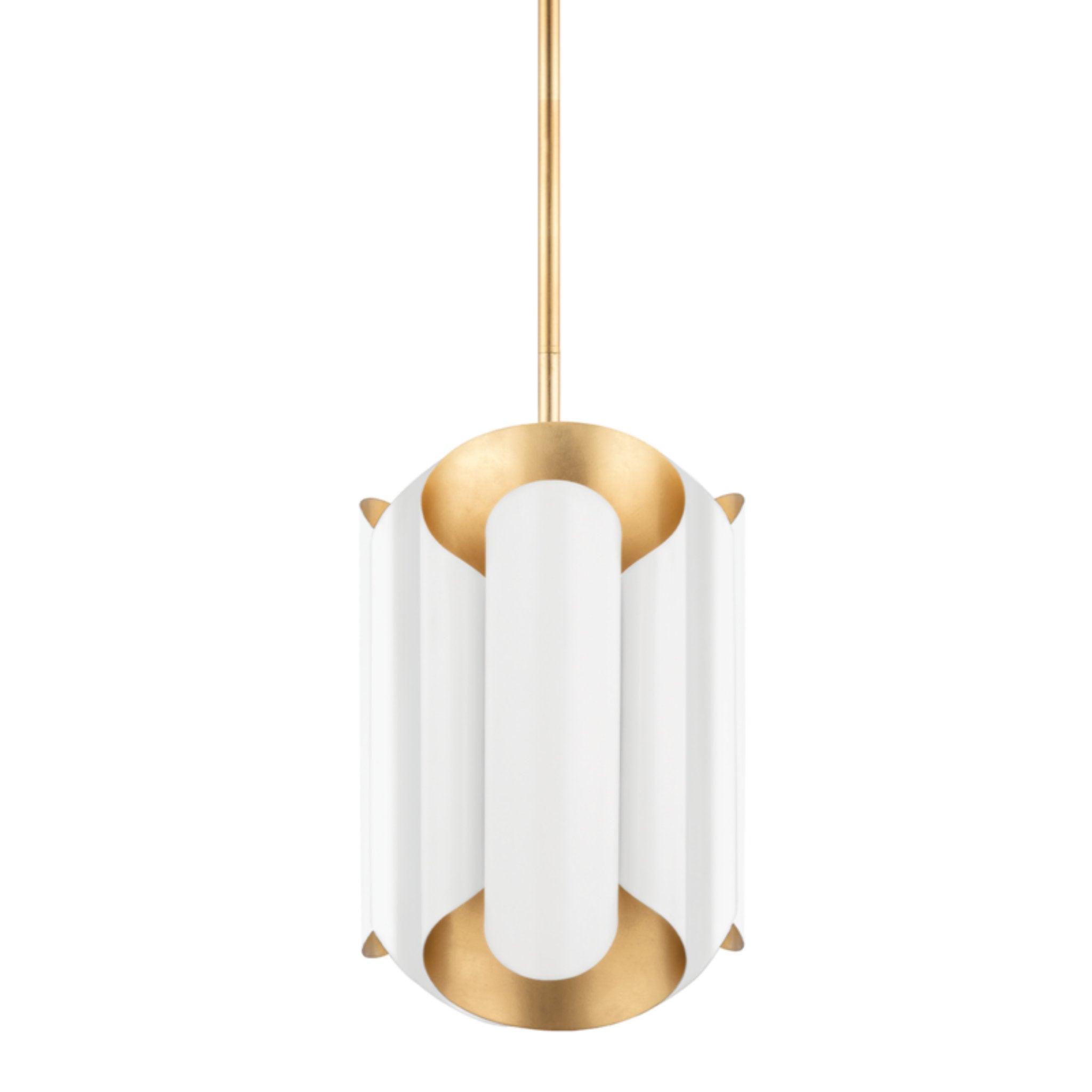 Banks 6-Light Pendant in Gold Leaf/White 12L x 12W x 17H