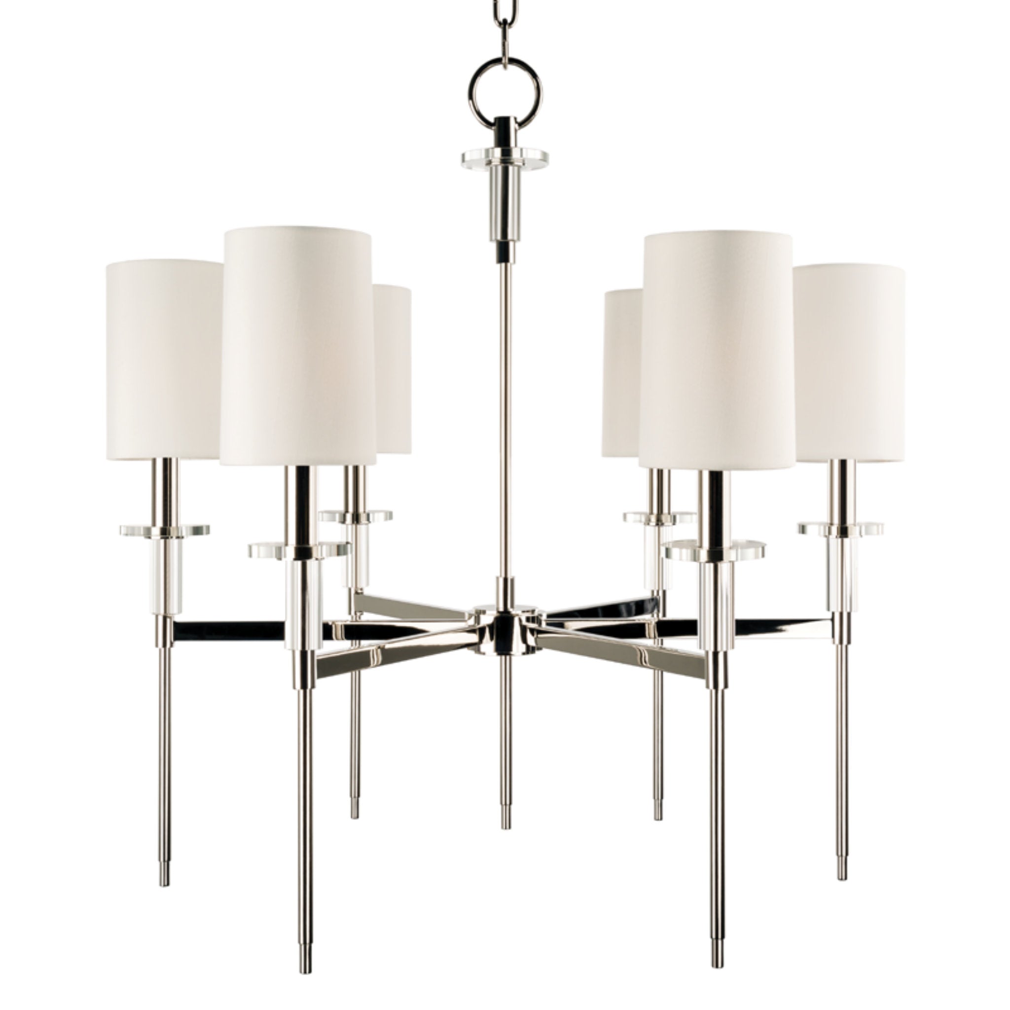Amherst 6-Light Chandelier in Polished Nickel 25L x 25W x 25.5H