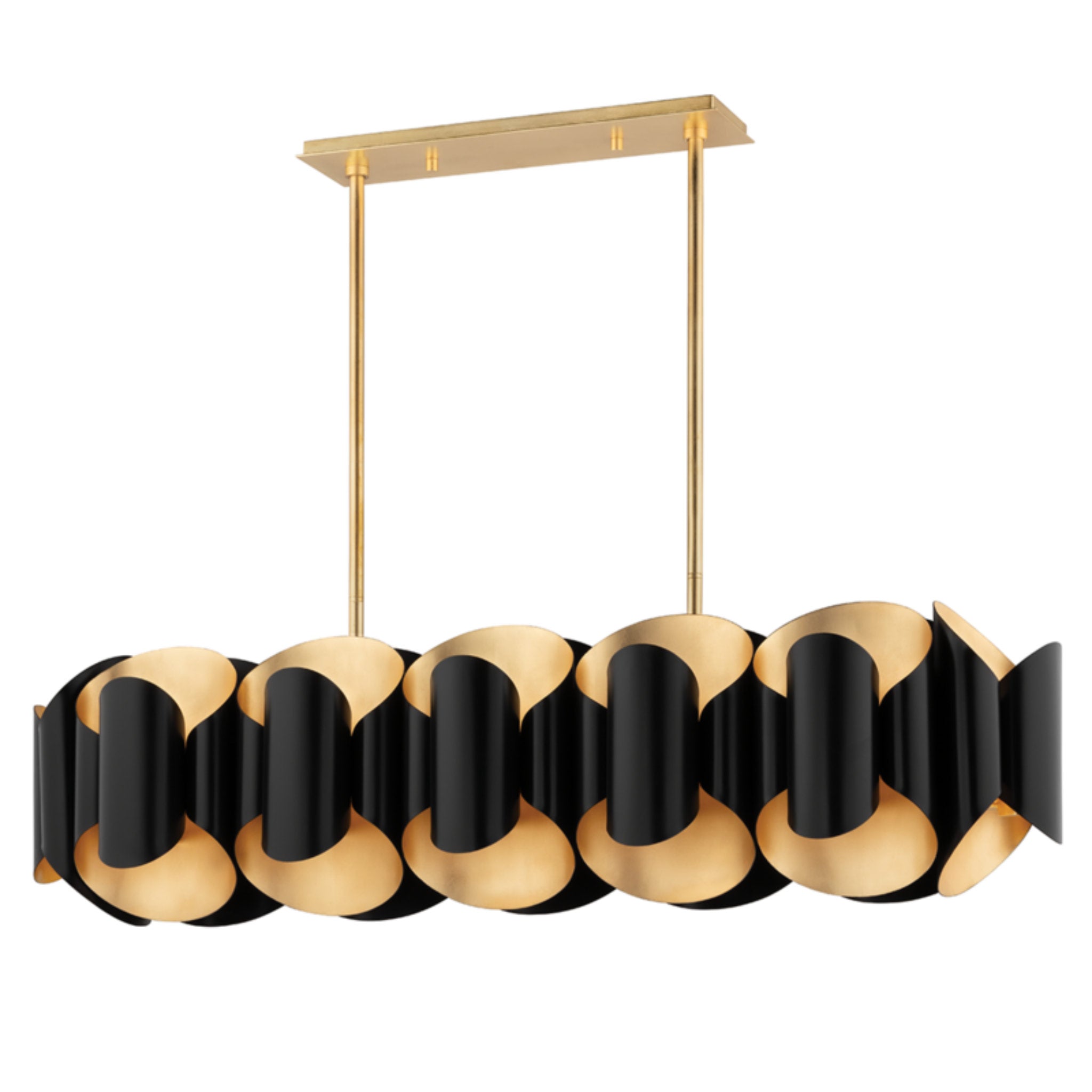 Banks 12-Light Linear in Gold Leaf/Black 12.9375L x 46W x 15H