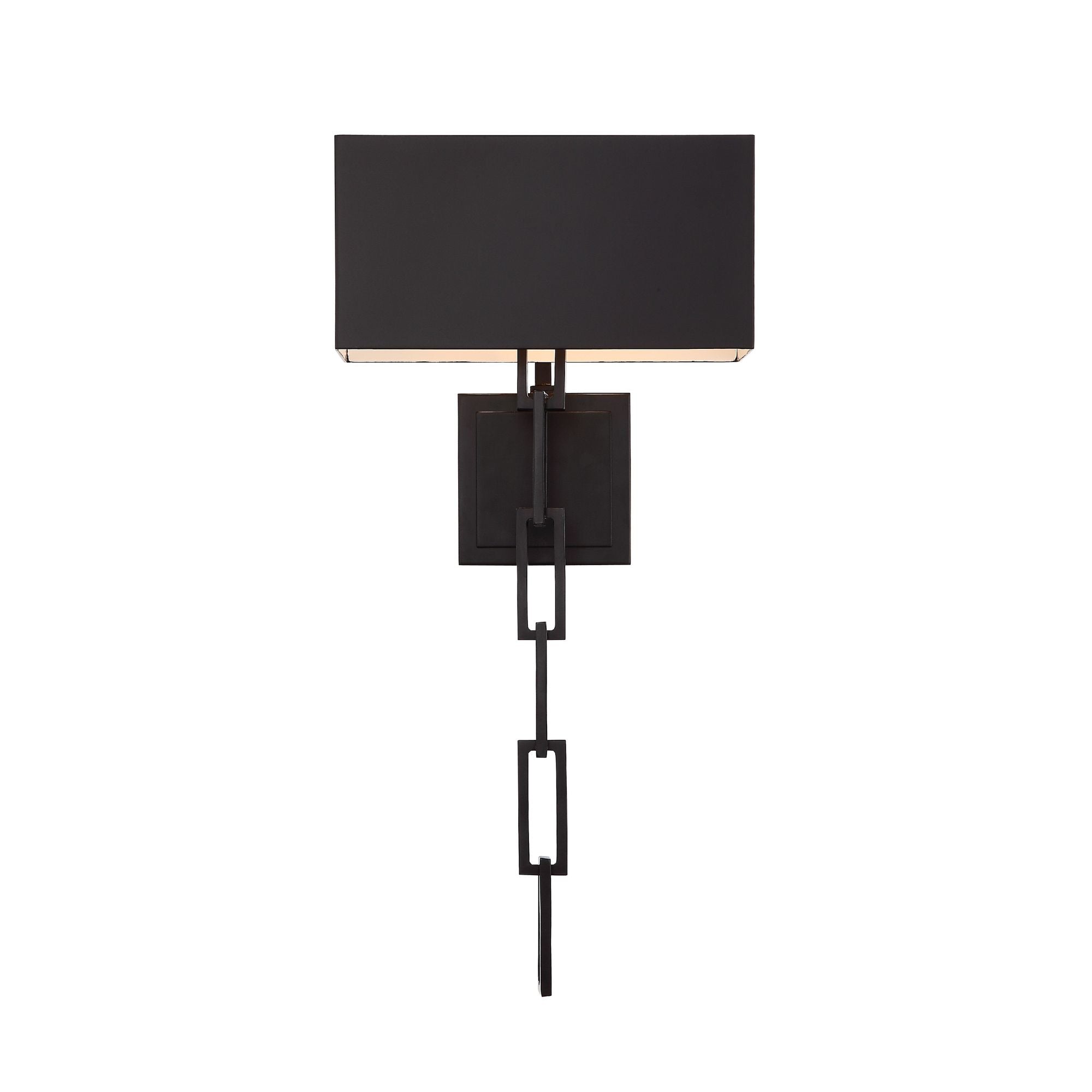 Brian Patrick Flynn Alston 2 Light Matte Black + White Sconce Steel Shade 11.5"W x 24.5"H x 6"D