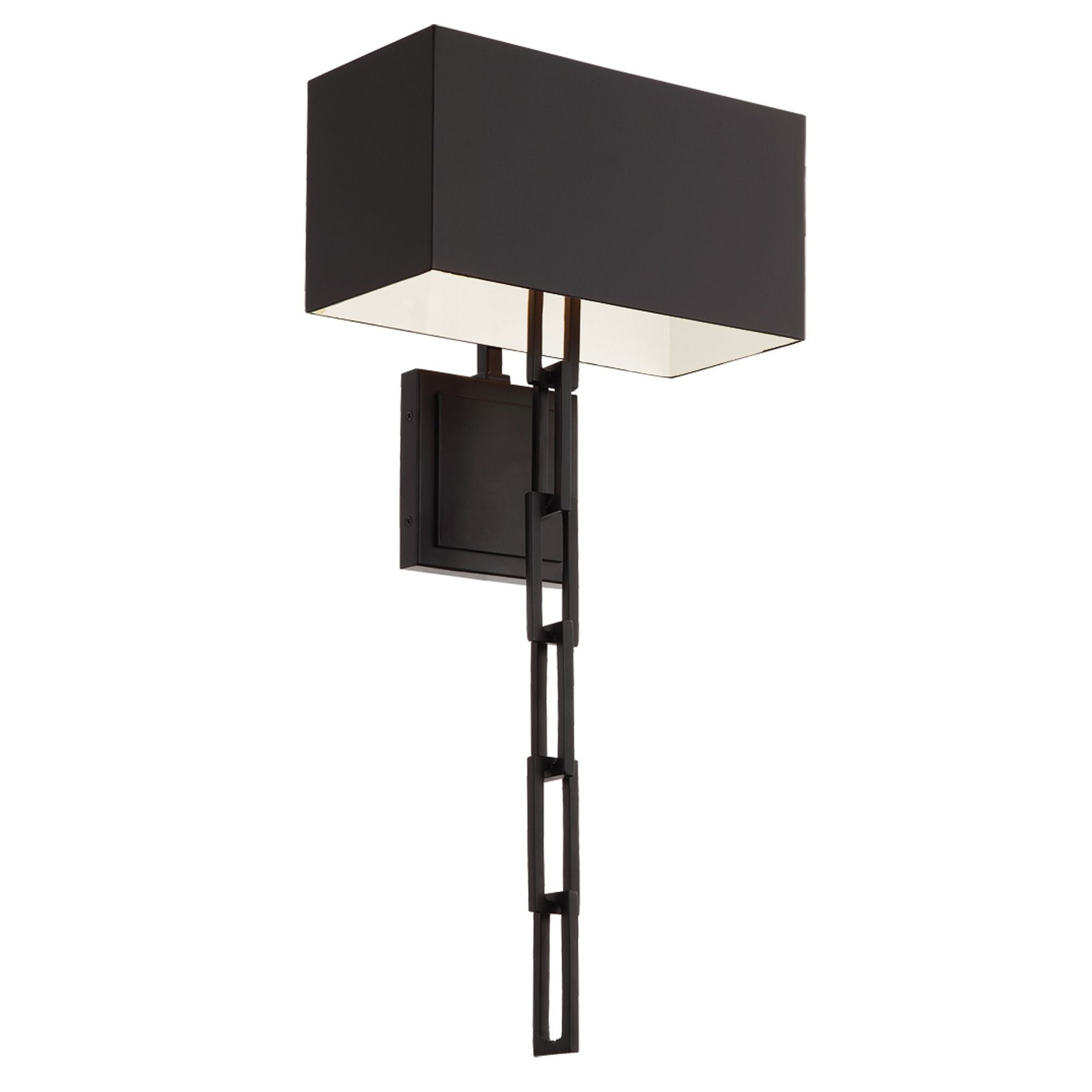Brian Patrick Flynn Alston 2 Light Matte Black + White Sconce Steel Shade 11.5"W x 24.5"H x 6"D