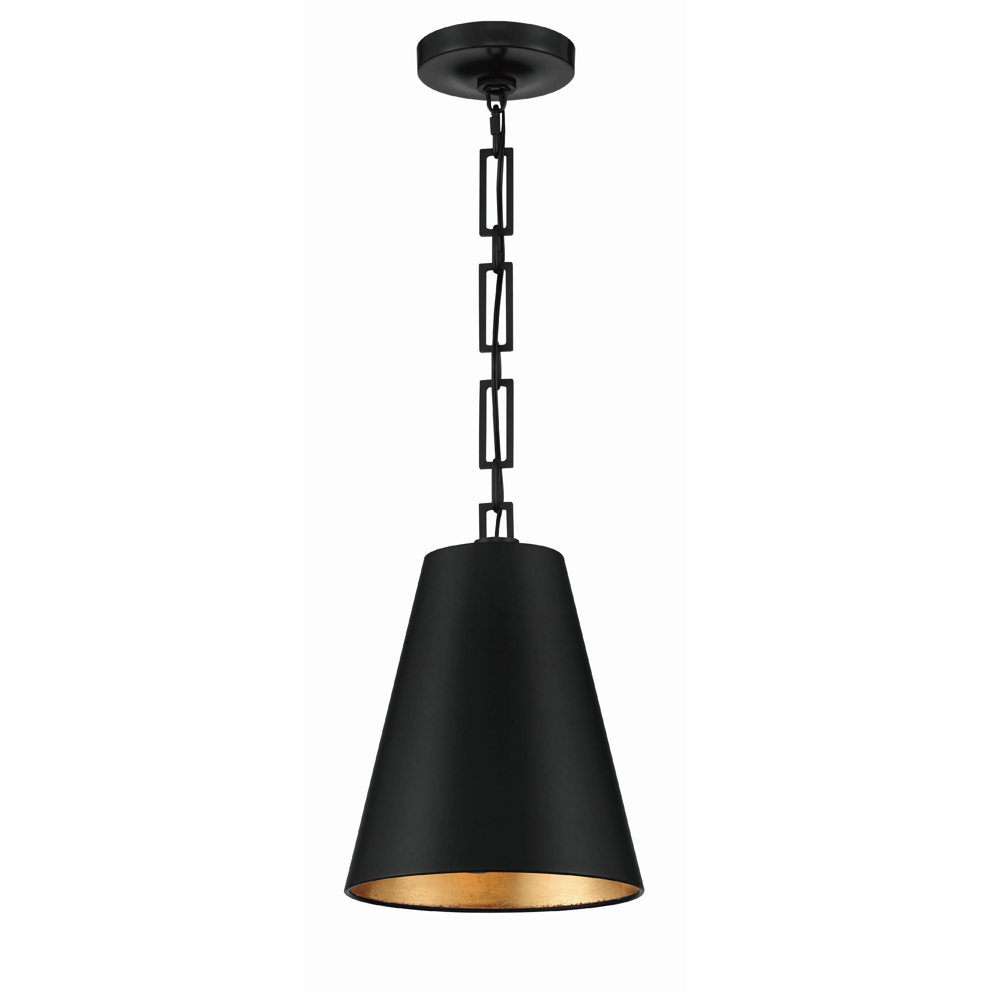 Brian Patrick Flynn Alston 10'' Matte Black + Antique Gold Pendant Black 10"W x 14"H x 10"D