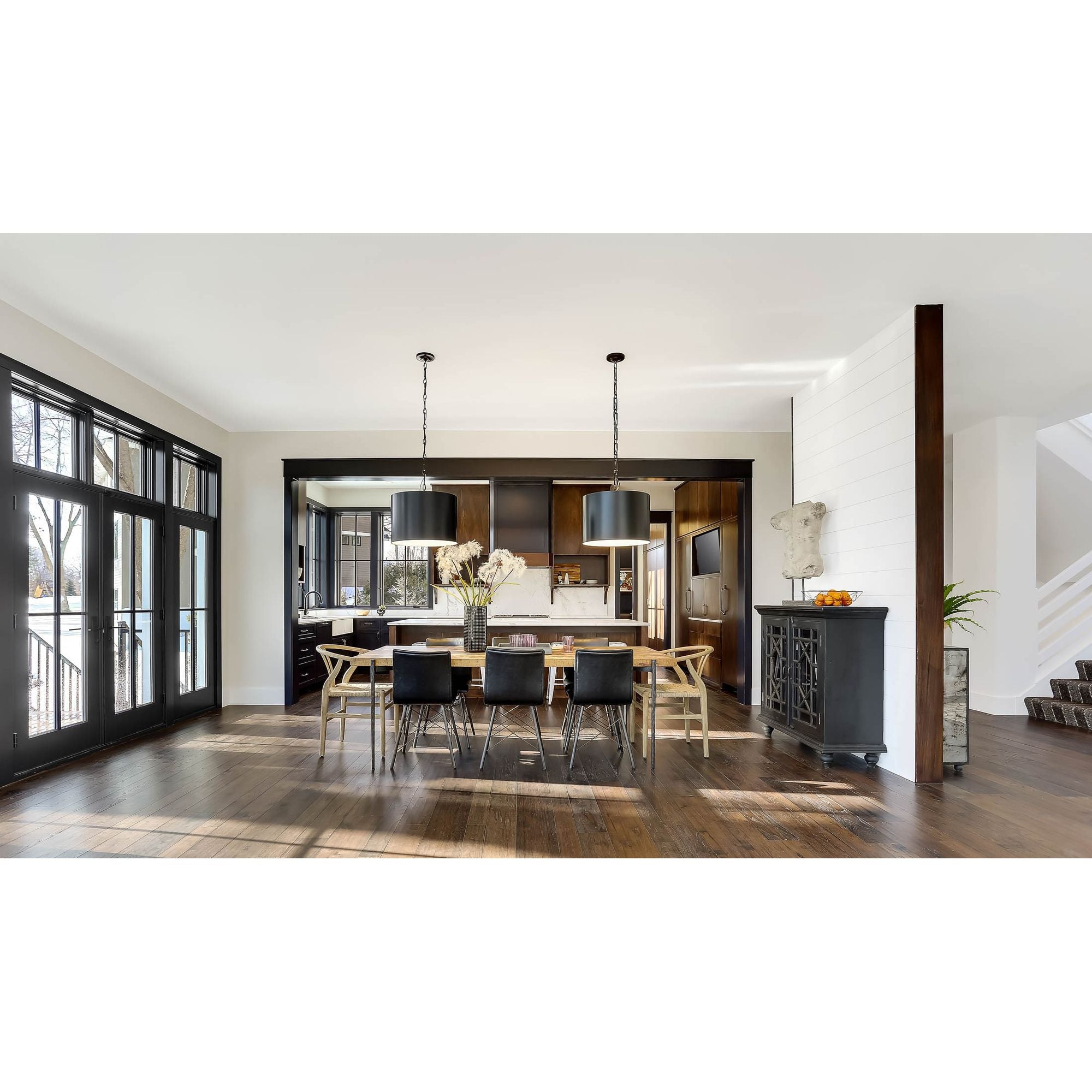 Brian Patrick Flynn Alston 20'' Matte Black + White Pendant Black 20"W x 16.5"H x 20"D