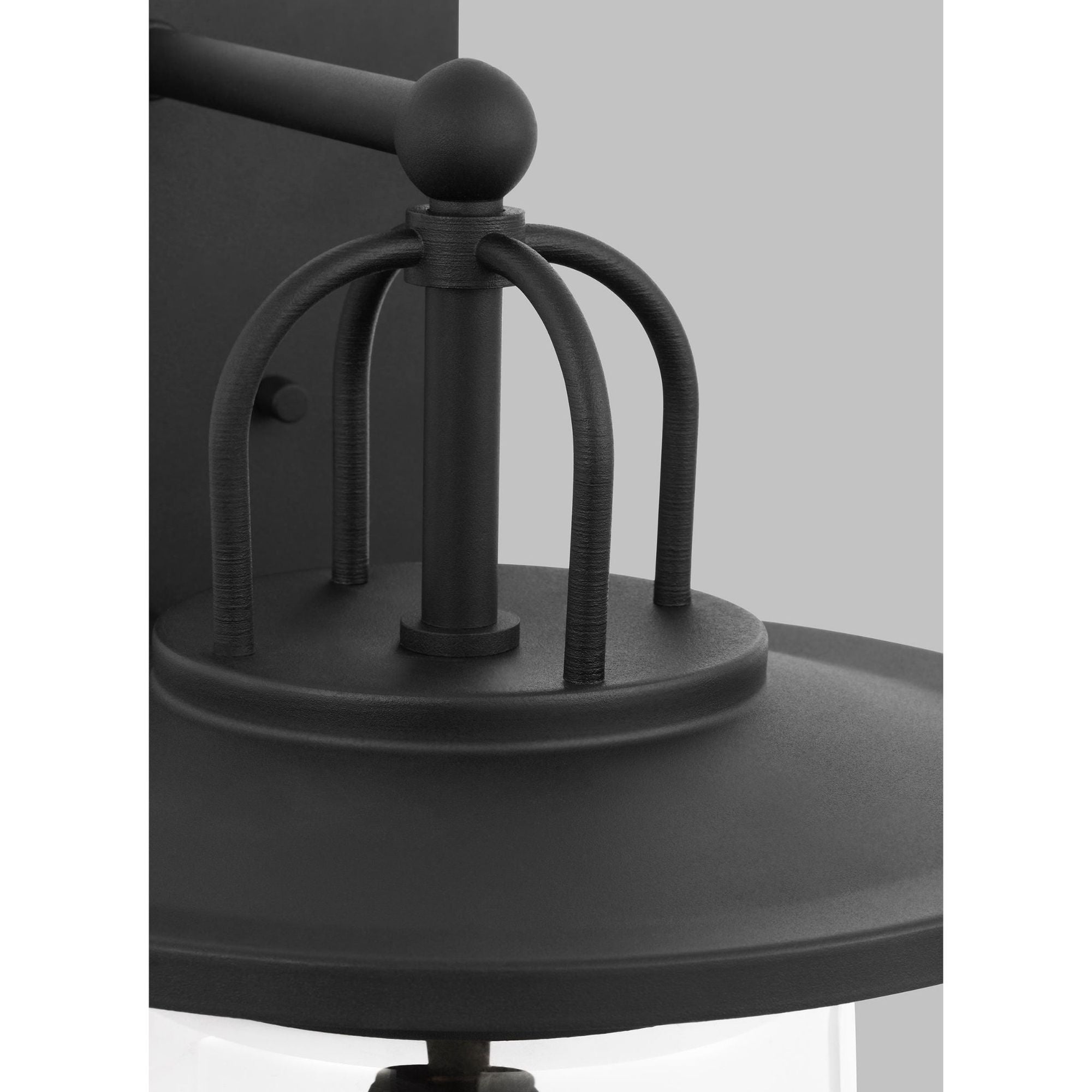 Tybee Large One Light Outdoor Wall Lantern Casual Fixture 10" Width 18.625" Height Aluminum Round Clear Shade in Black