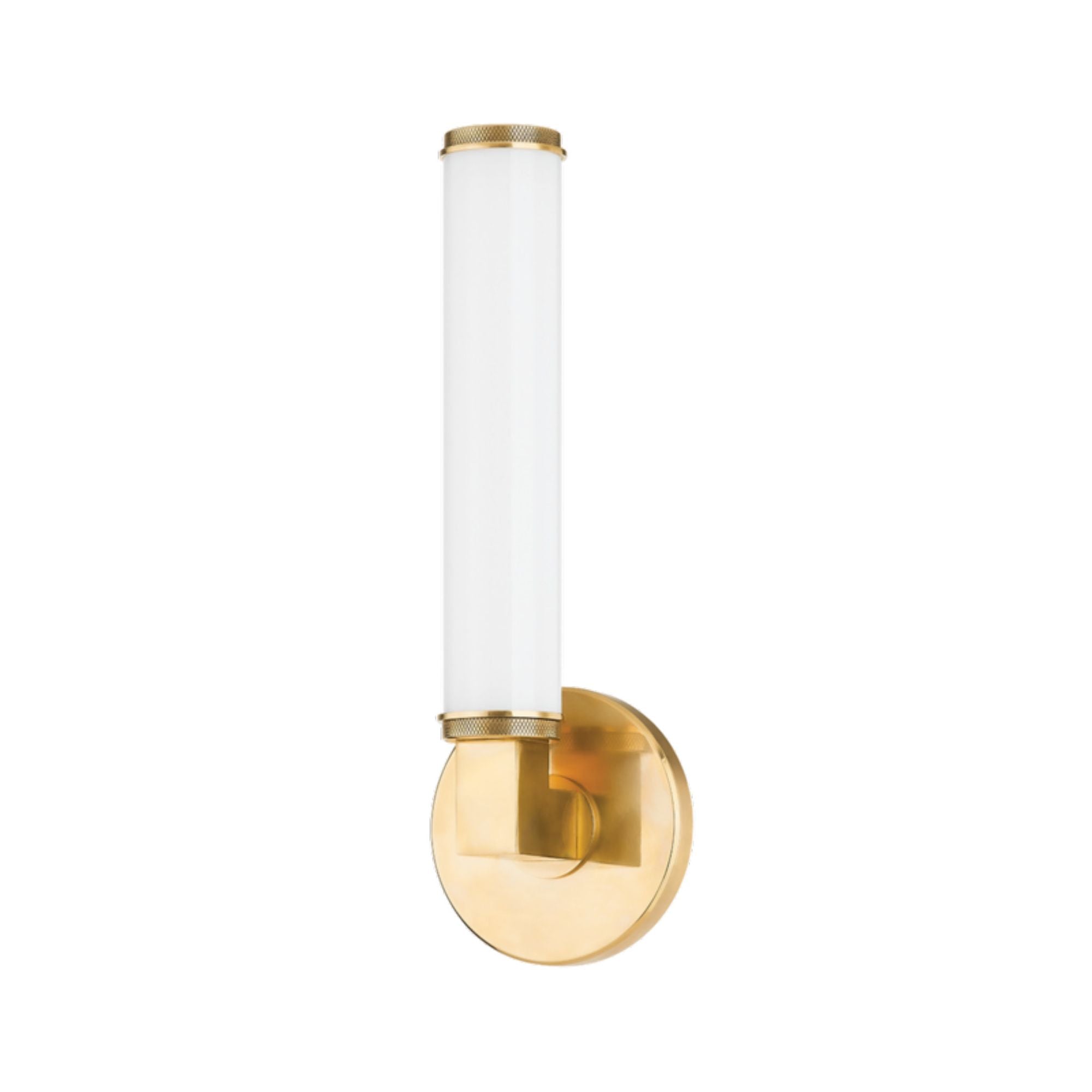 Cromwell 1-Light Wall Sconce in Aged Brass 4.75L x 4.75W x 13.75H