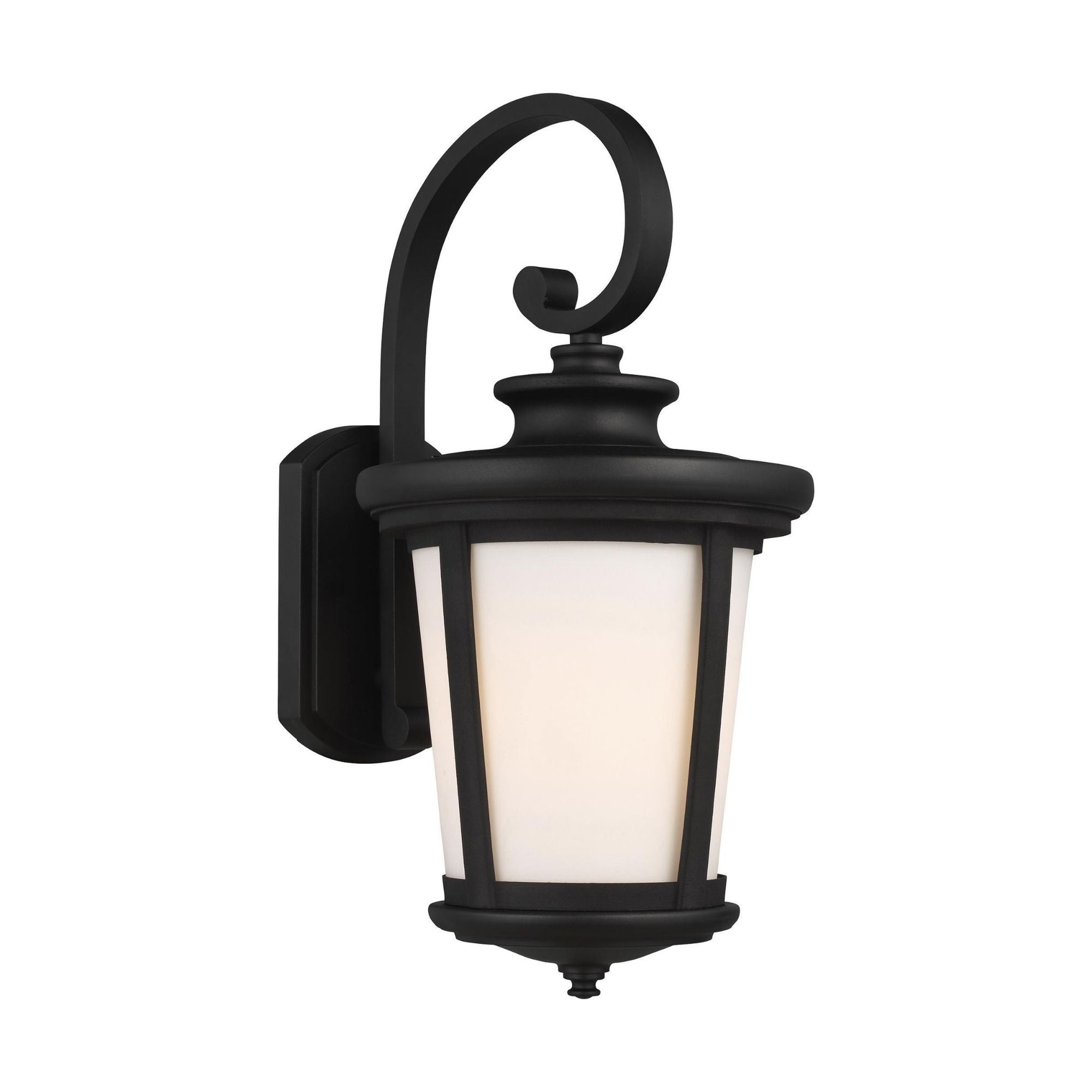 Eddington Large One Light Outdoor Wall Lantern LED Traditional Fixture 10" Width 19.875" Height Aluminum Round Cased Opal Etched Shade in Black
