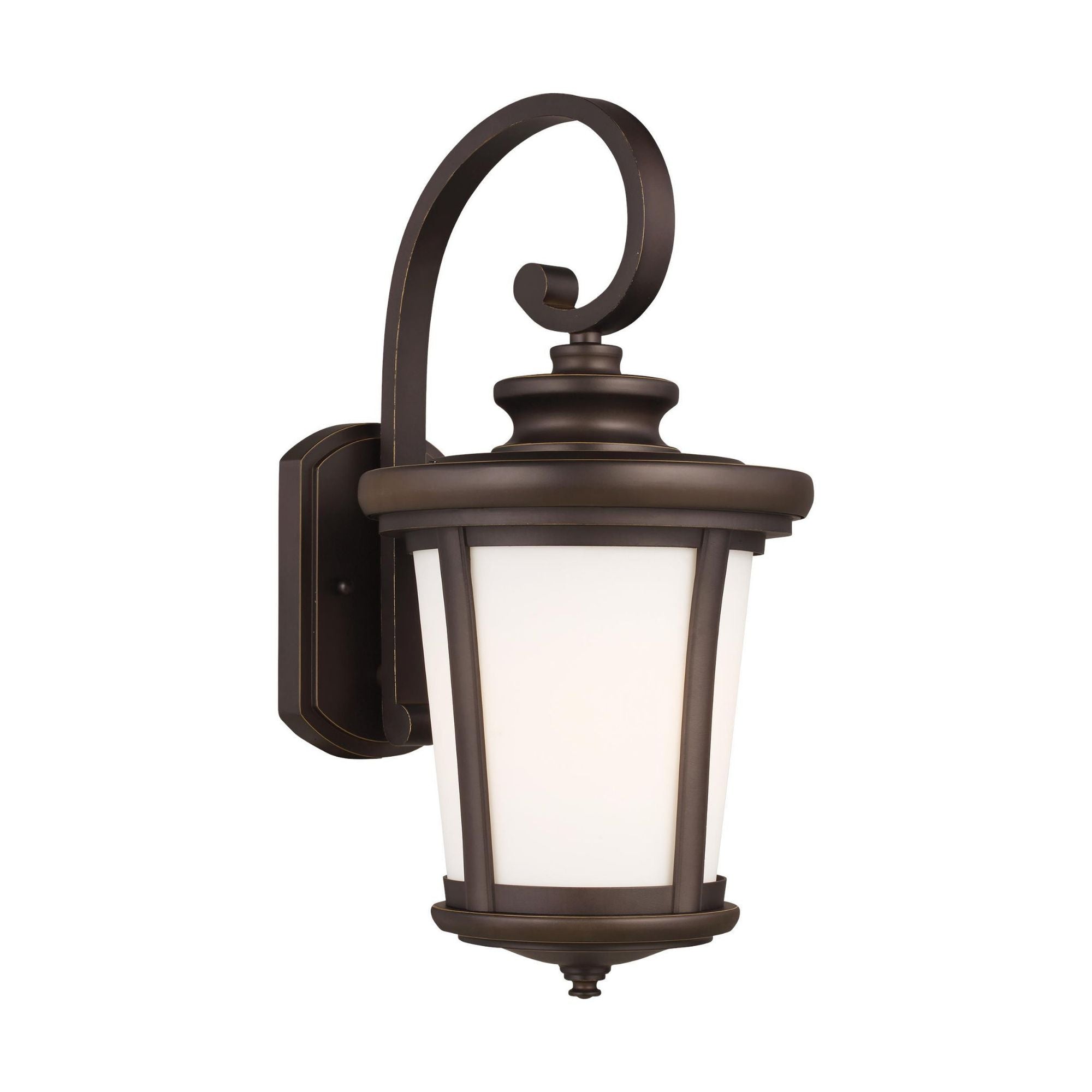 Eddington Large One Light Outdoor Wall Lantern LED Traditional Fixture 10" Width 19.875" Height Aluminum Round Cased Opal Etched Shade in Antique Bronze