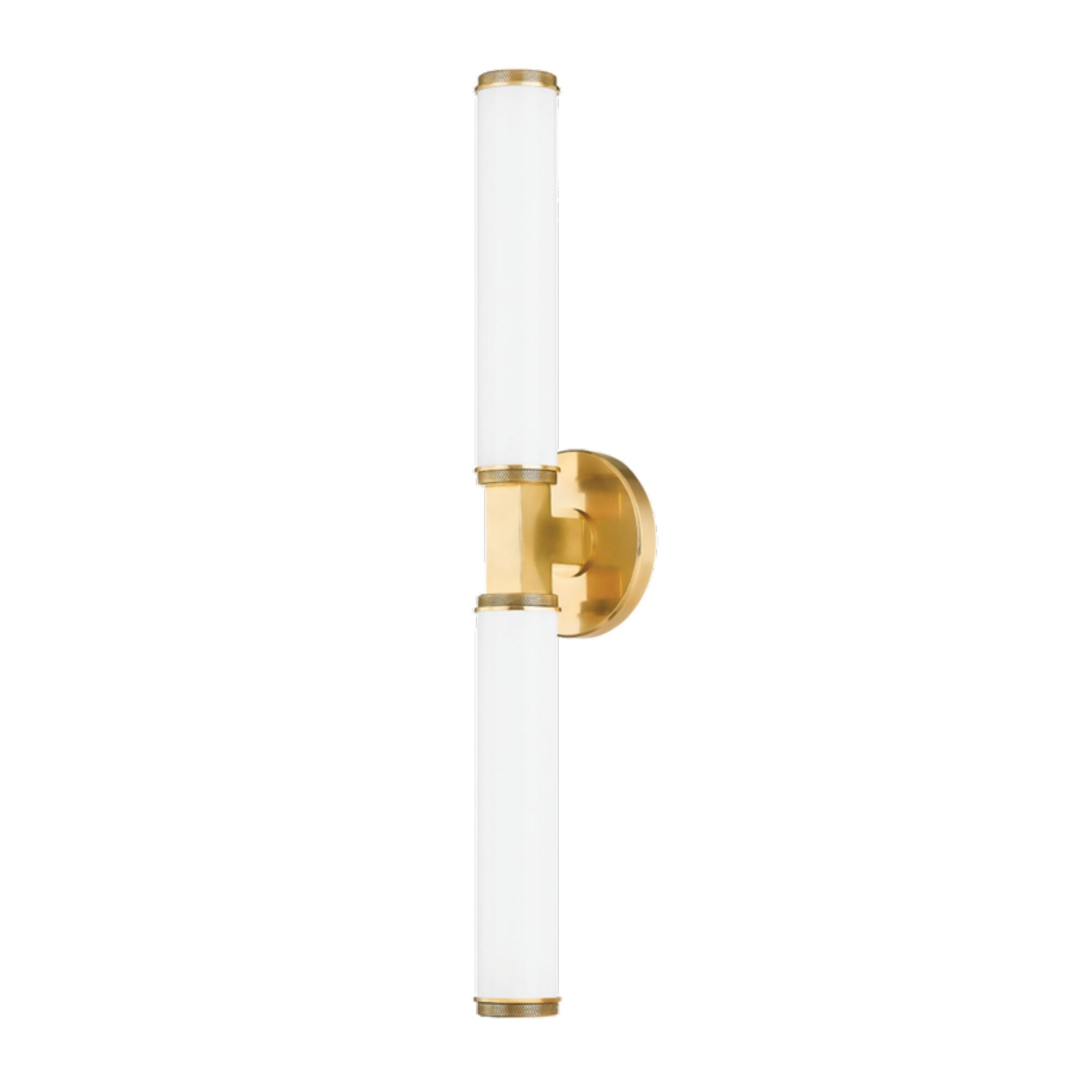 Cromwell 2-Light Wall Sconce in Aged Brass 4.75L x 4.75W x 22.75H