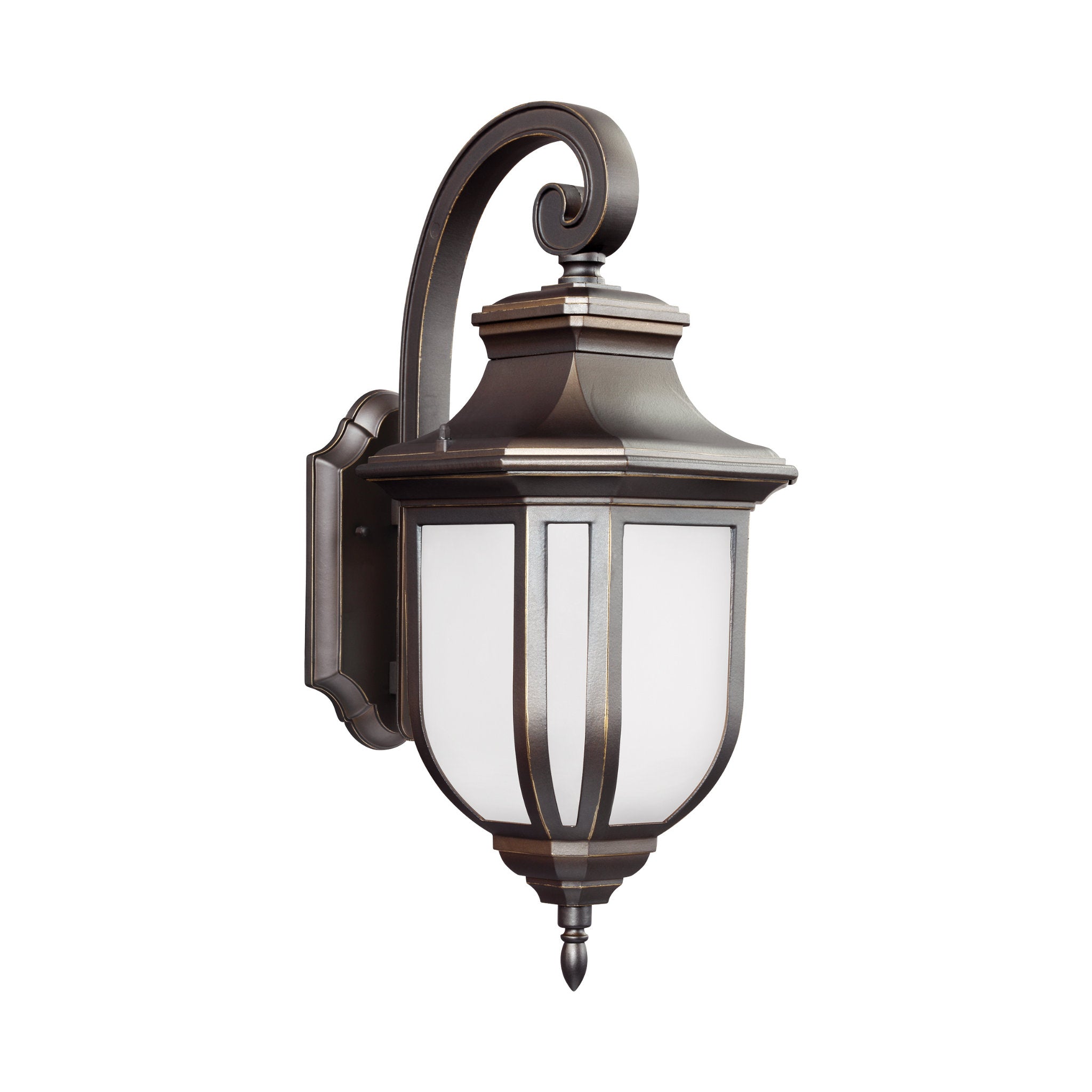 Childress Large One Light Outdoor Wall Lantern Traditional Fixture 9" Width 21.25" Height Die Cast Aluminum Satin Etched Shade in Antique Bronze