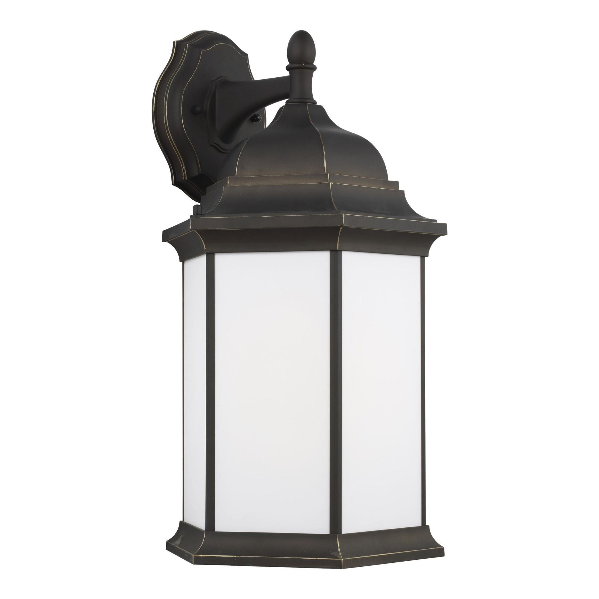 Sevier Extra Large One Light Downlight Outdoor Wall Lantern LED Traditional Fixture 12.5" Width 23.25" Height Die Cast Aluminum Rectangular Satin Etched Shade in Antique Bronze