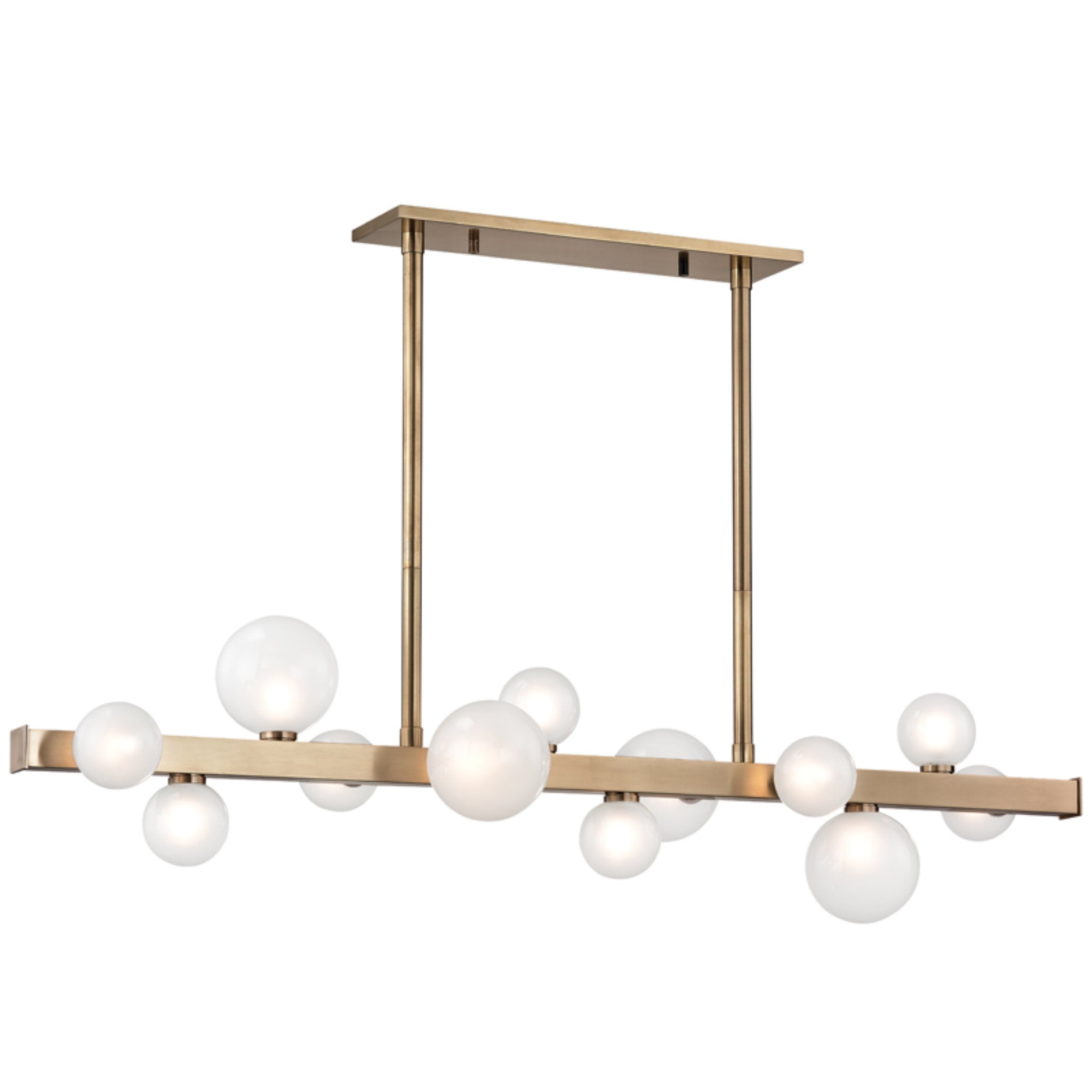 Mini Hinsdale 12-Light Linear in Aged Brass 44.5L x 11W x 10H