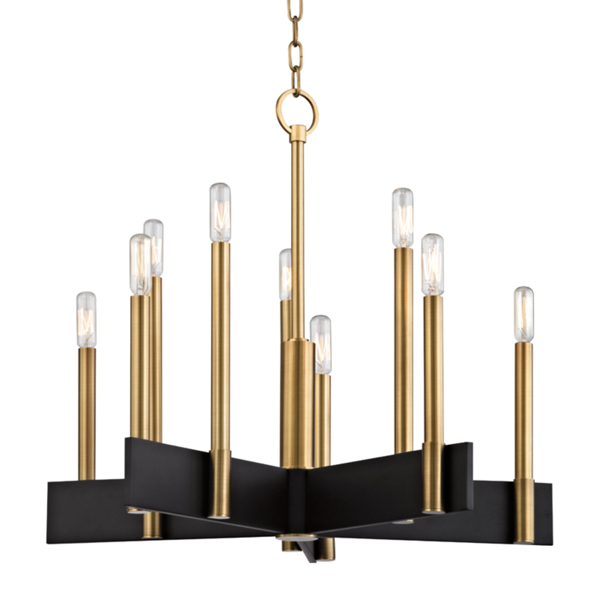 Abrams 10-Light Chandelier in Aged Brass 23.75L x 23.75W x 22H