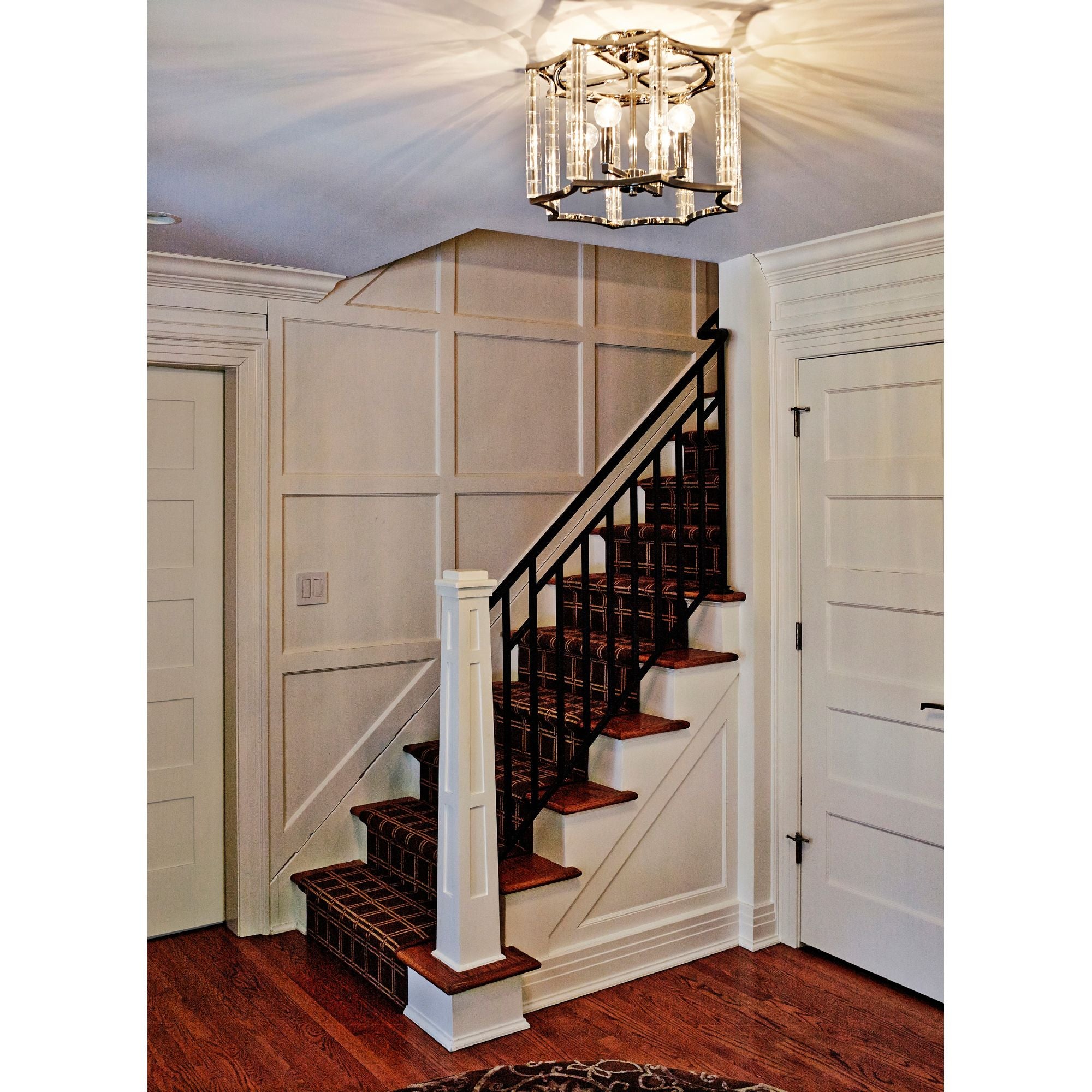 Carson 4 Light Polished Nickel Chandelier Crystal Cubes 16"W x 12"H x 16"D