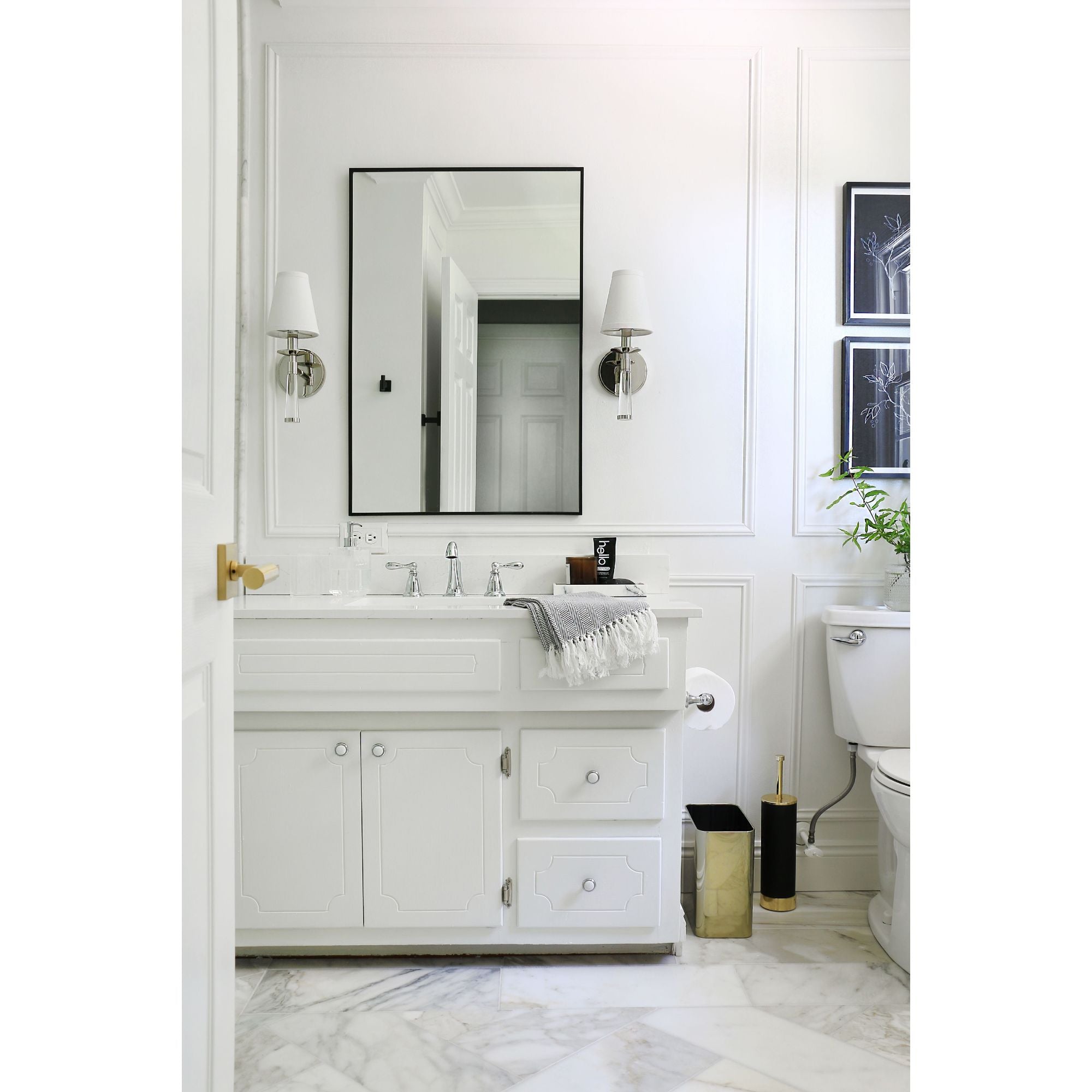 Baxter 1 Light Polished Nickel Sconce Silk Shade 5"W x 15"H x 7"D