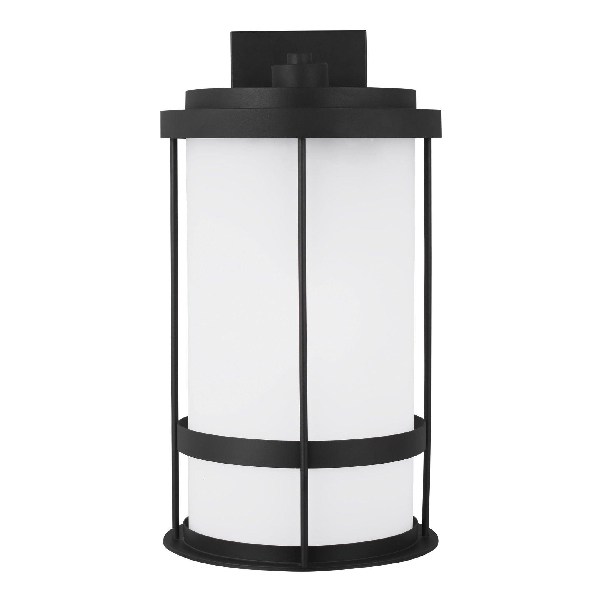Wilburn Extra Large One Light Outdoor Wall Lantern Transitional Fixture Dark Sky 12.625" Width 24" Height Aluminum Round Satin Etched Shade in Black