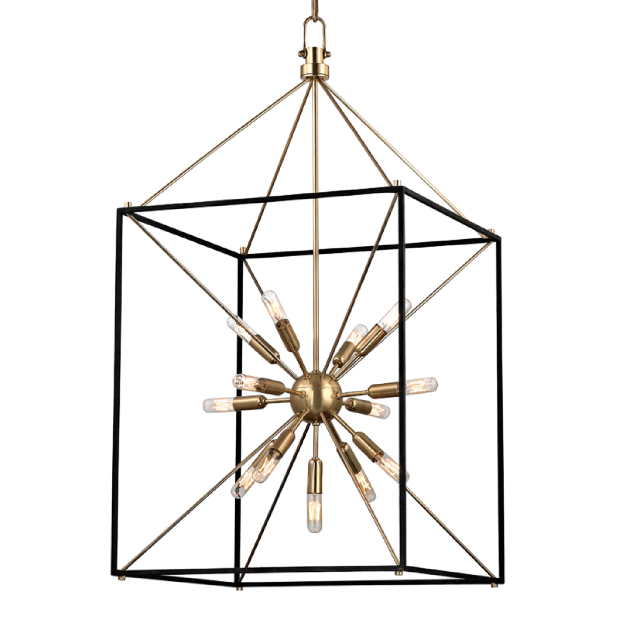 Glendale 13-Light Lantern in Aged Brass/Black 20.25L x 20.25W x 38.25H