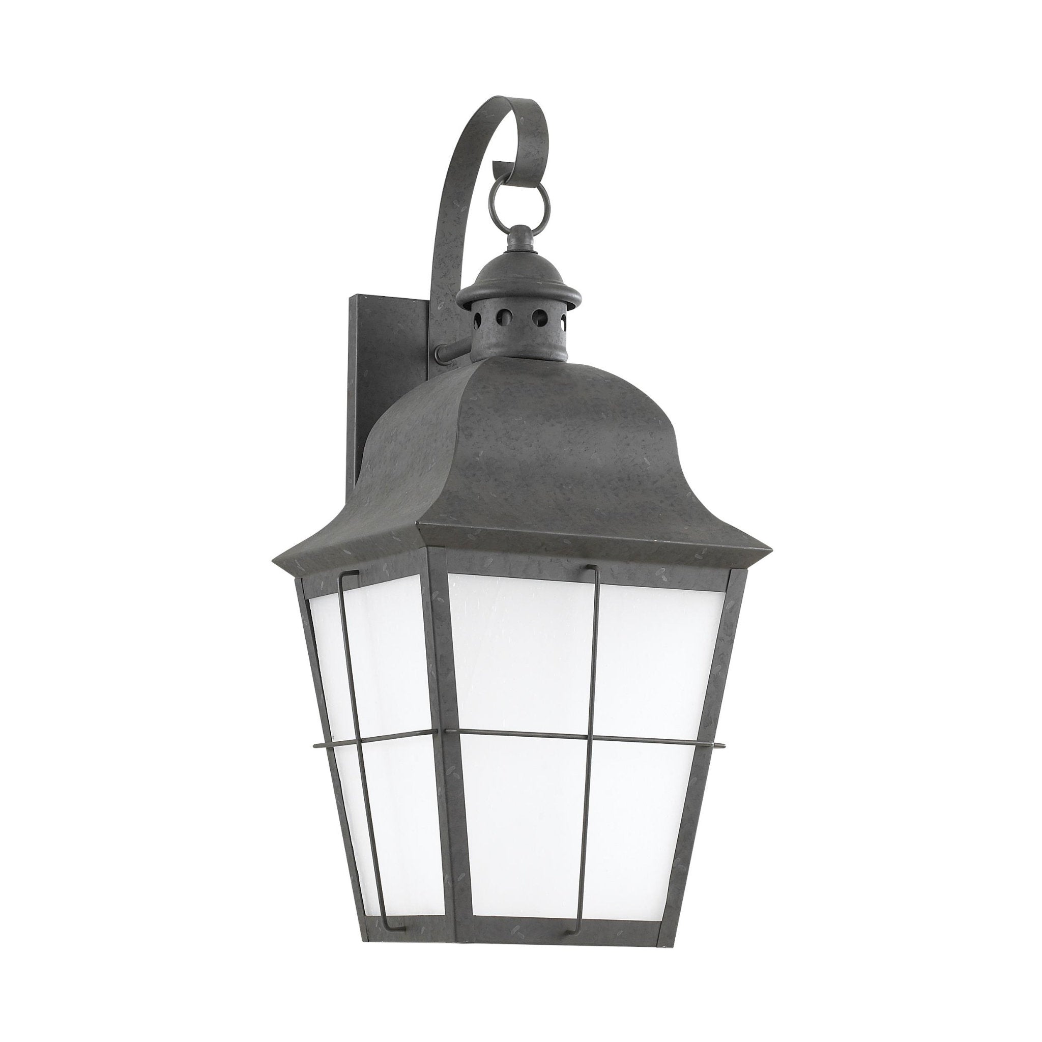 Chatham One Light Outdoor Wall Lantern LED Traditional Fixture 9.25" Width 21" Height Brass Frosted Seeded Shade in Oxidized Bronze