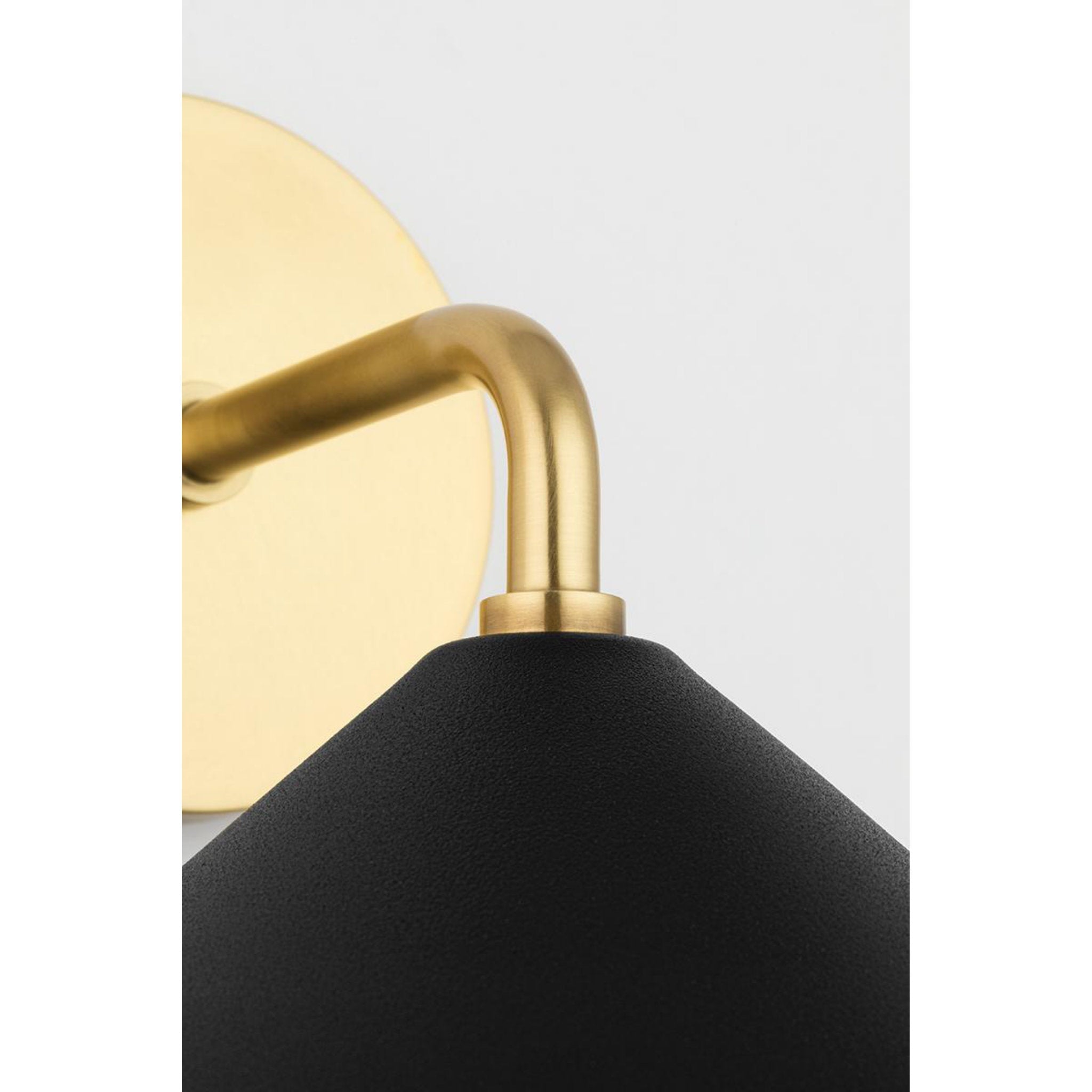 Marnie 1-Light Wall Sconce in Aged Brass/Black 8.5L x 8.5W x 10.5H
