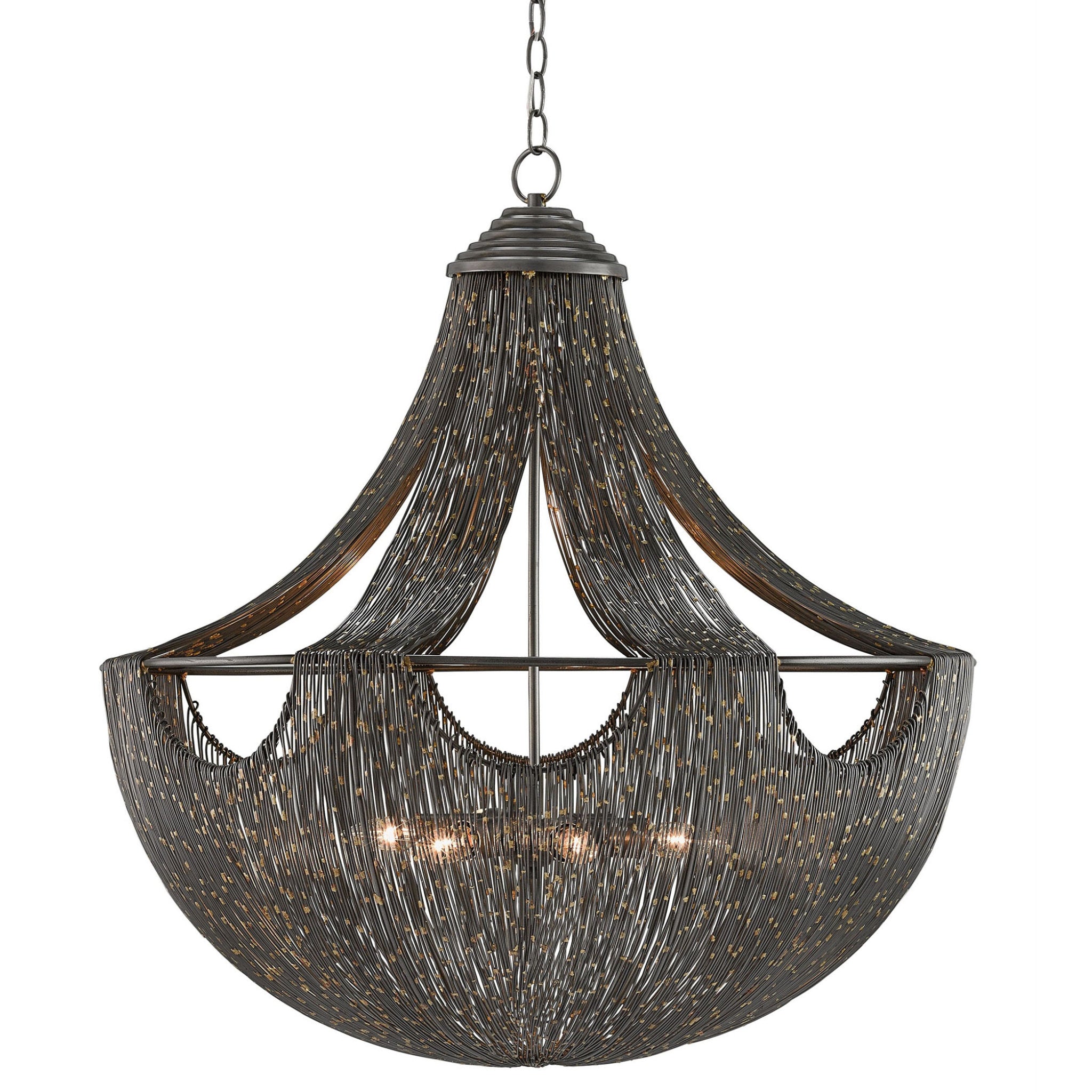 Eduardo Iron Chandelier - Natural Iron/Brass