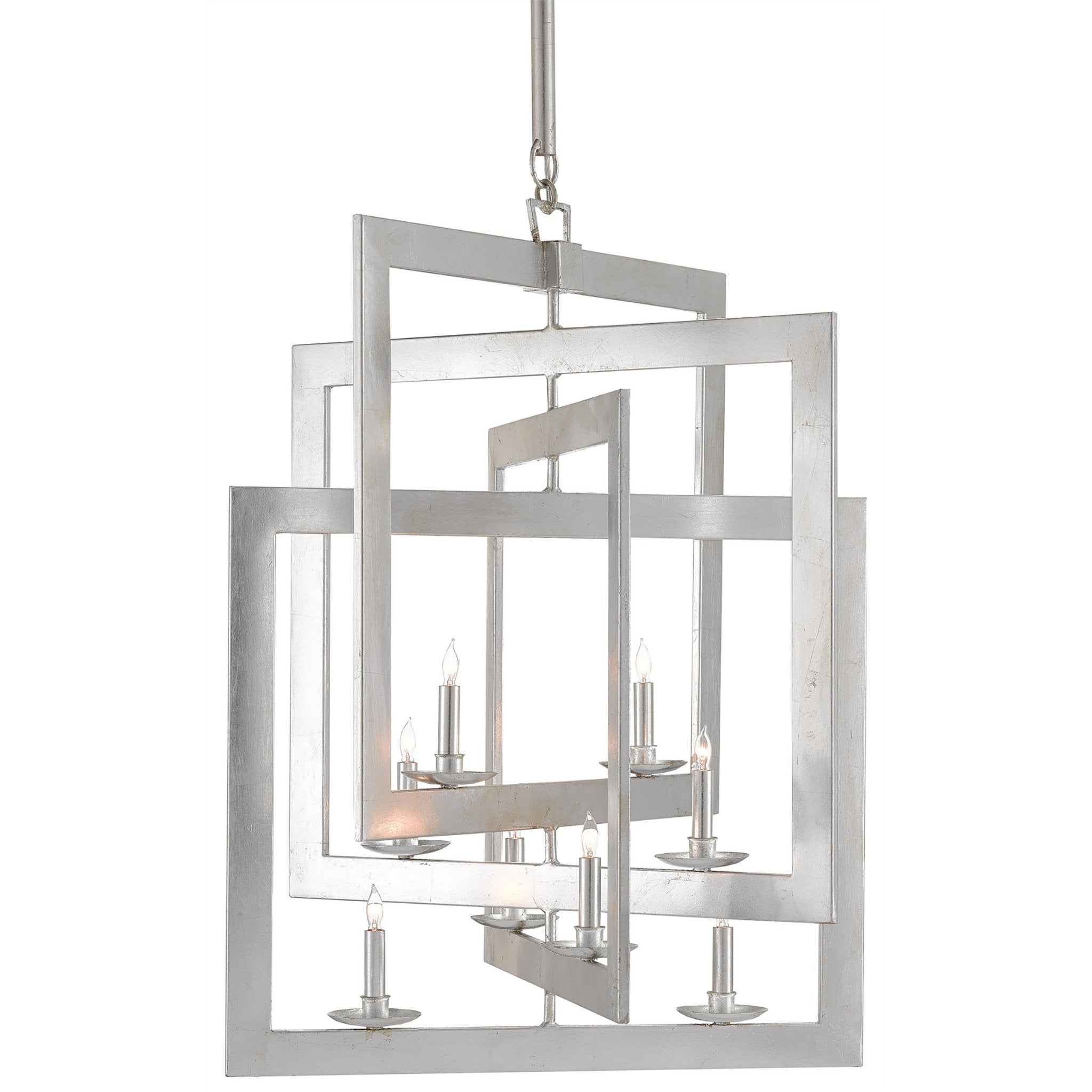 Middleton Large Silver Chandelier - Contemporary Silver Leaf