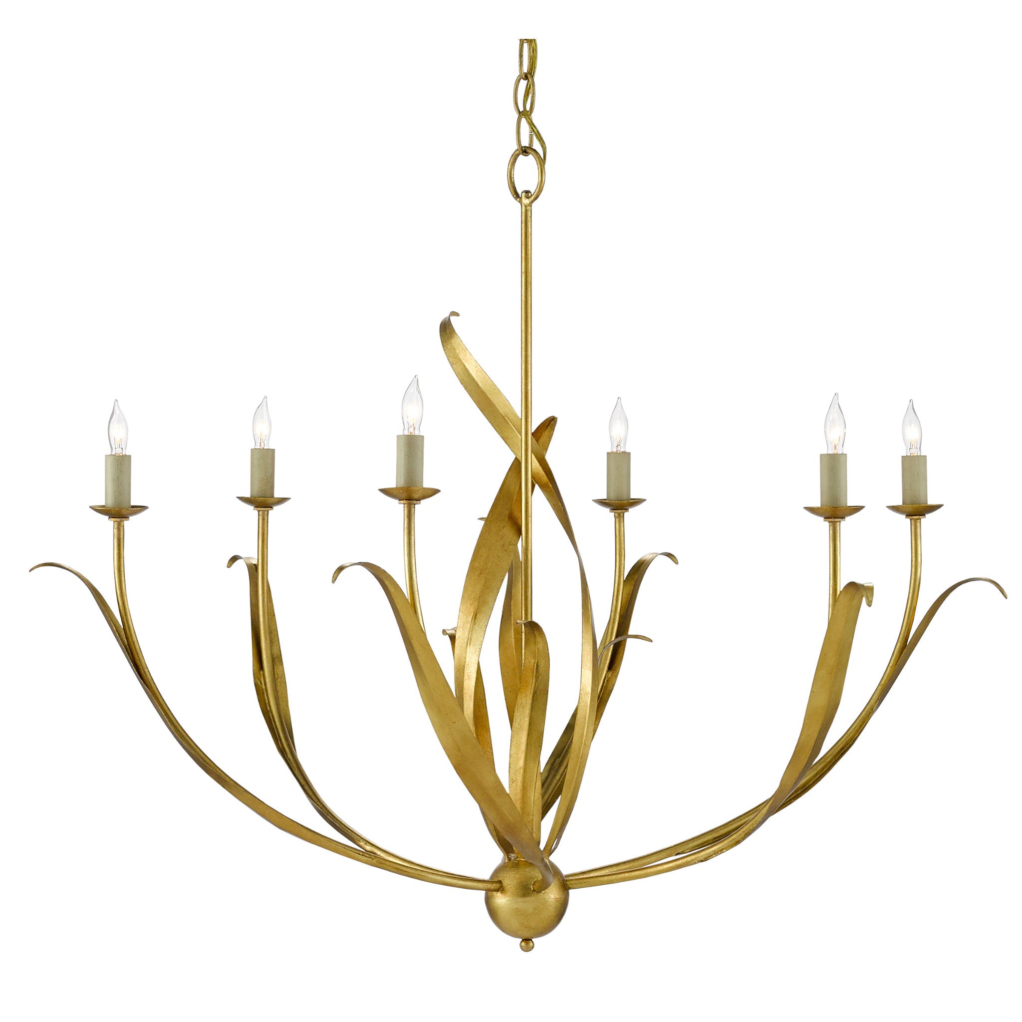 Menefee Gold Chandelier - Antique Gold Leaf