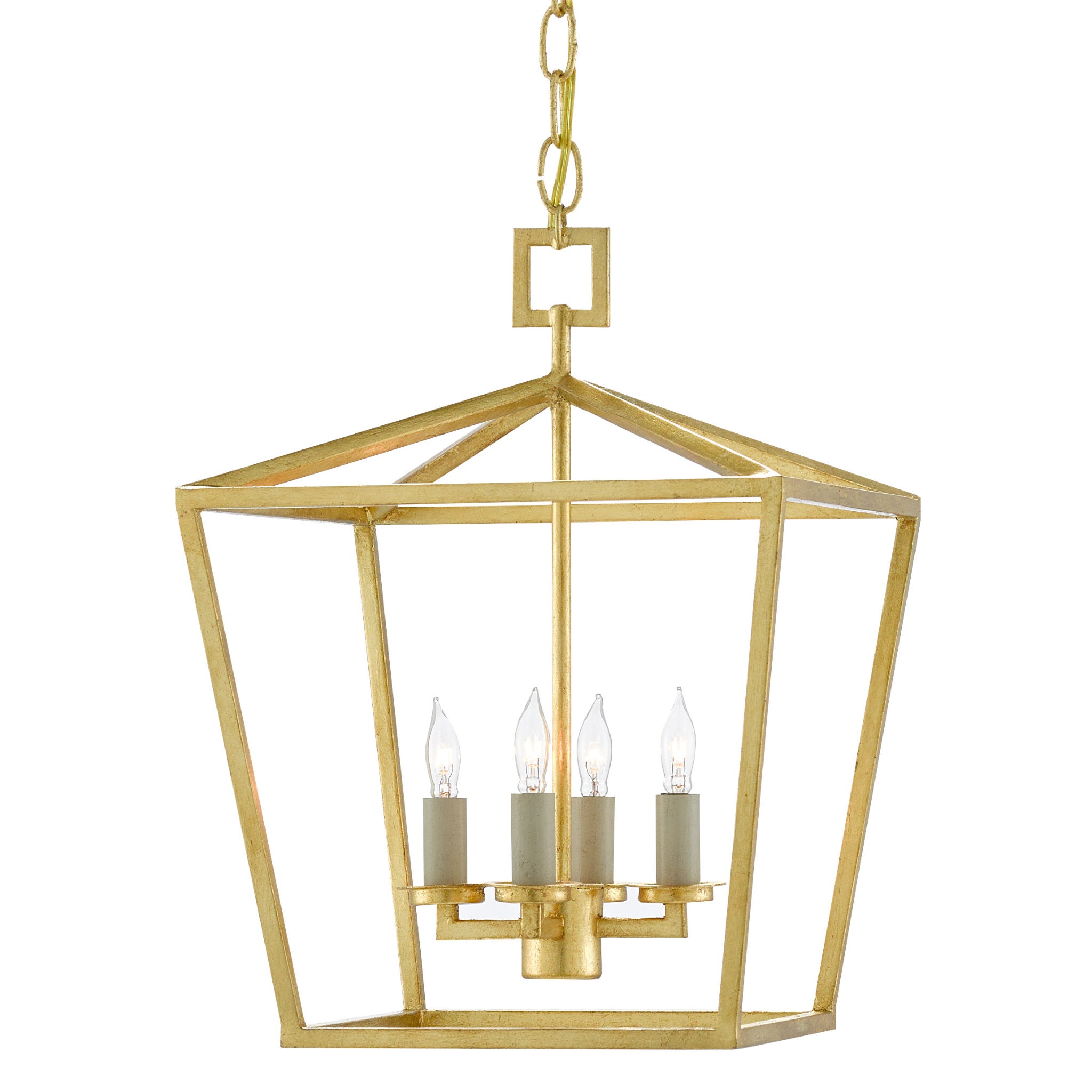 Denison Small Gold Lantern - Contemporary Gold Leaf