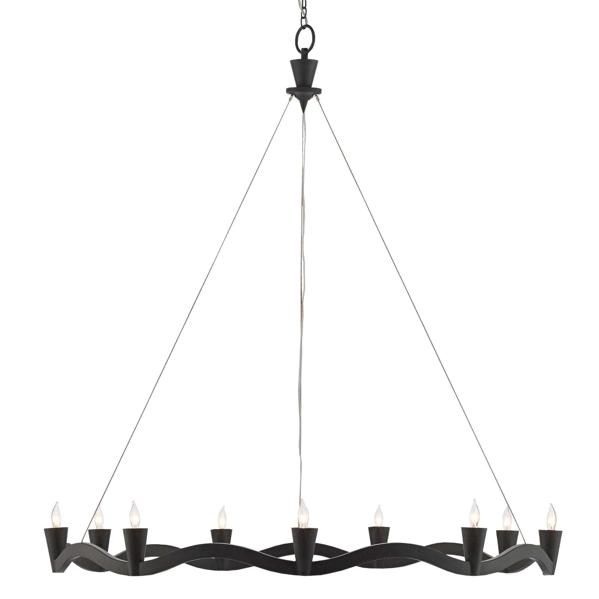 Serpentina Black Chandelier - Antique Black