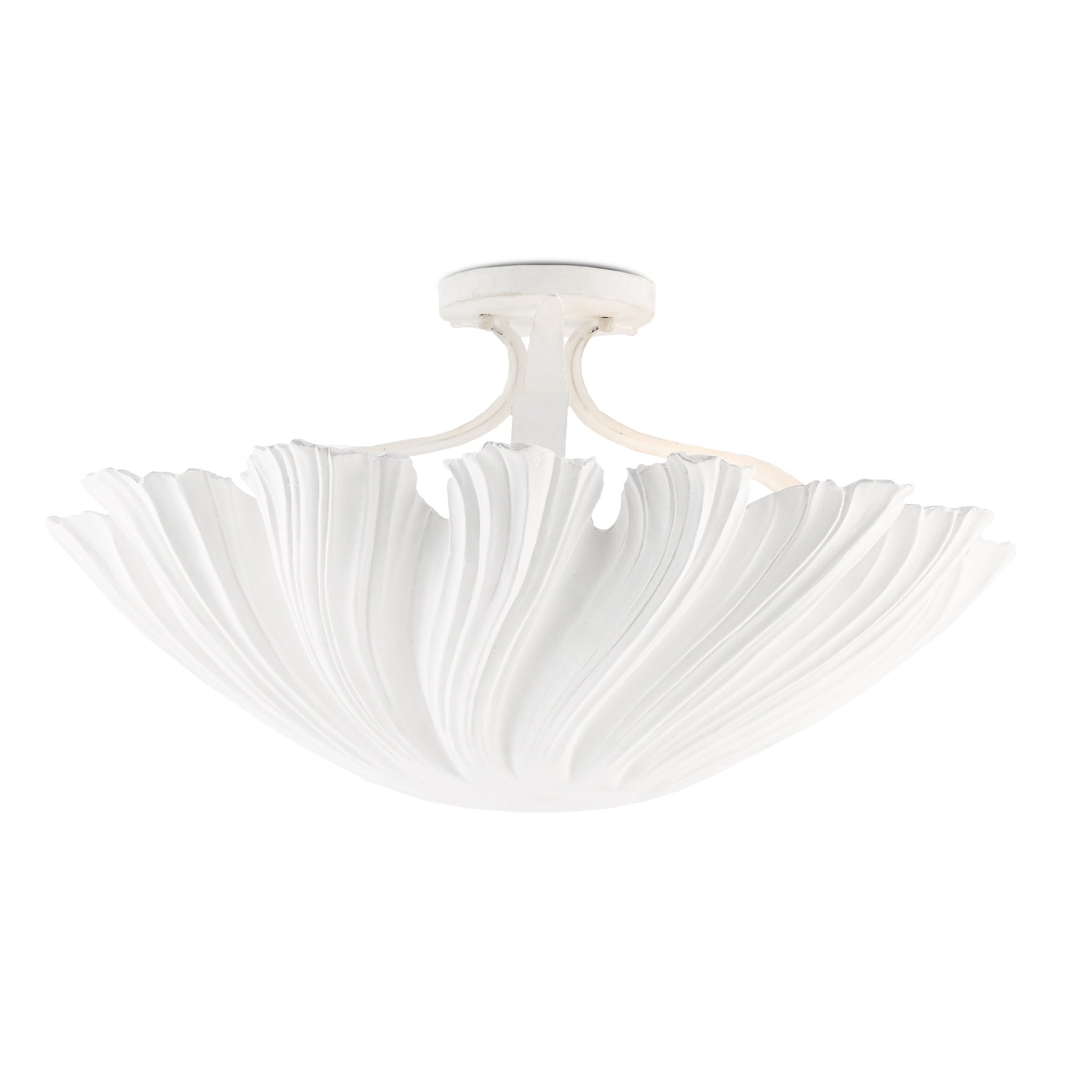 Hadley White Semi-Flush Mount - Gesso White