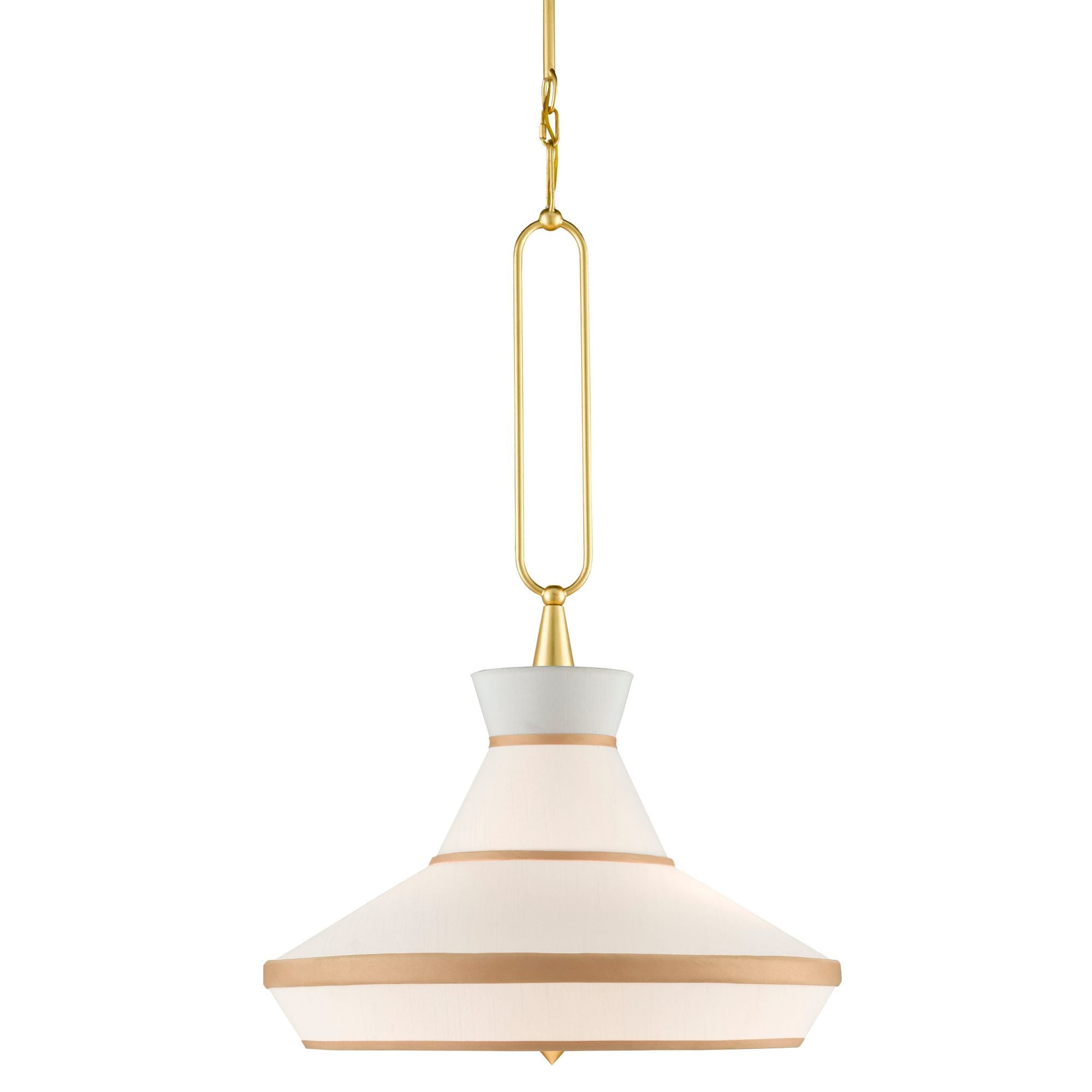 Perth Gold & White Pendant - Gold Leaf/White