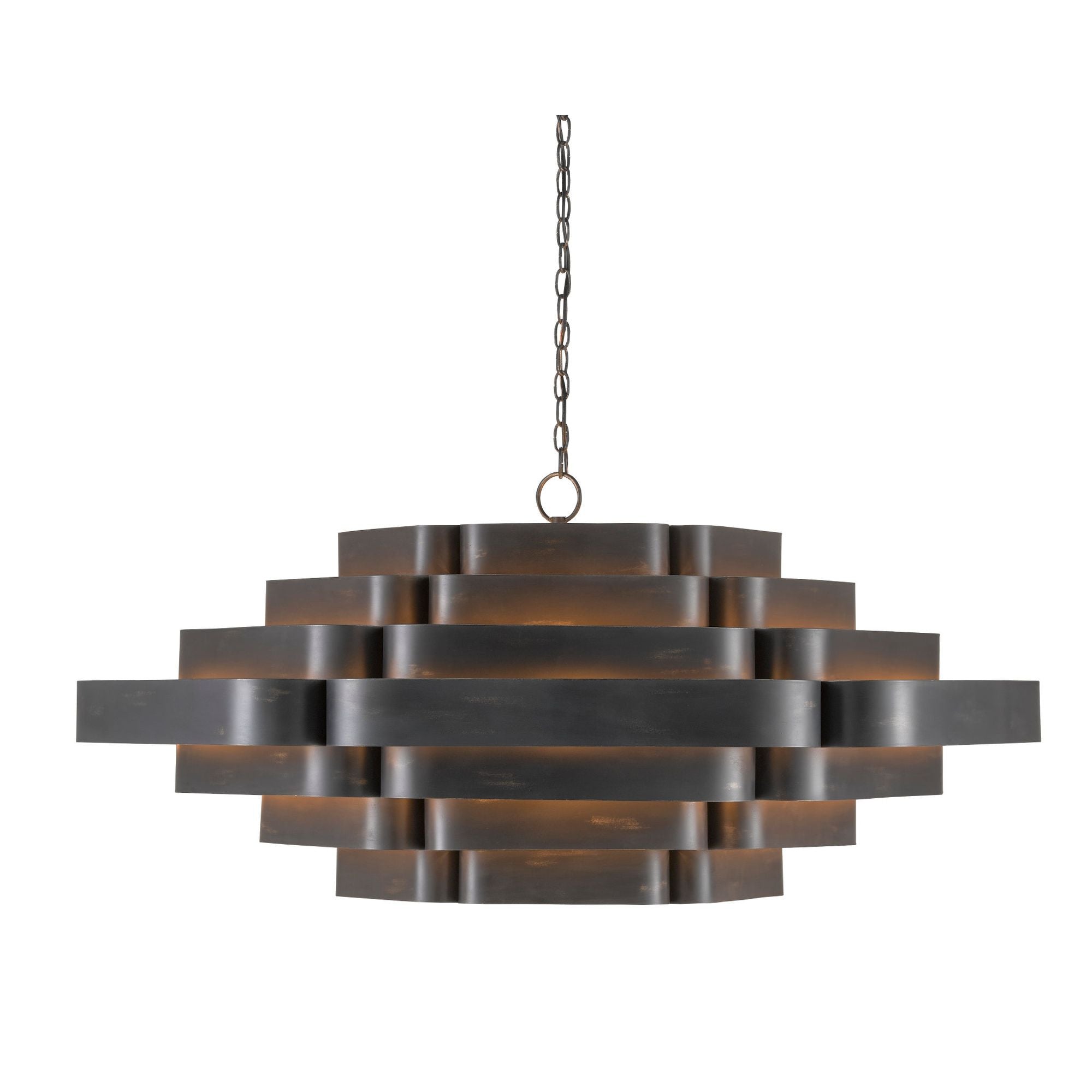 Bailey Black Chandelier - French Black/Contemporary Gold Leaf