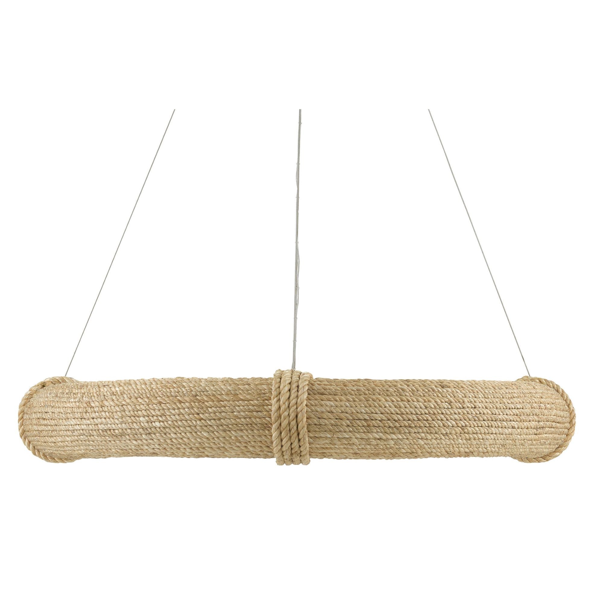 Portmeirion Medium Rope Chandelier - Satin Black/Abaca Rope