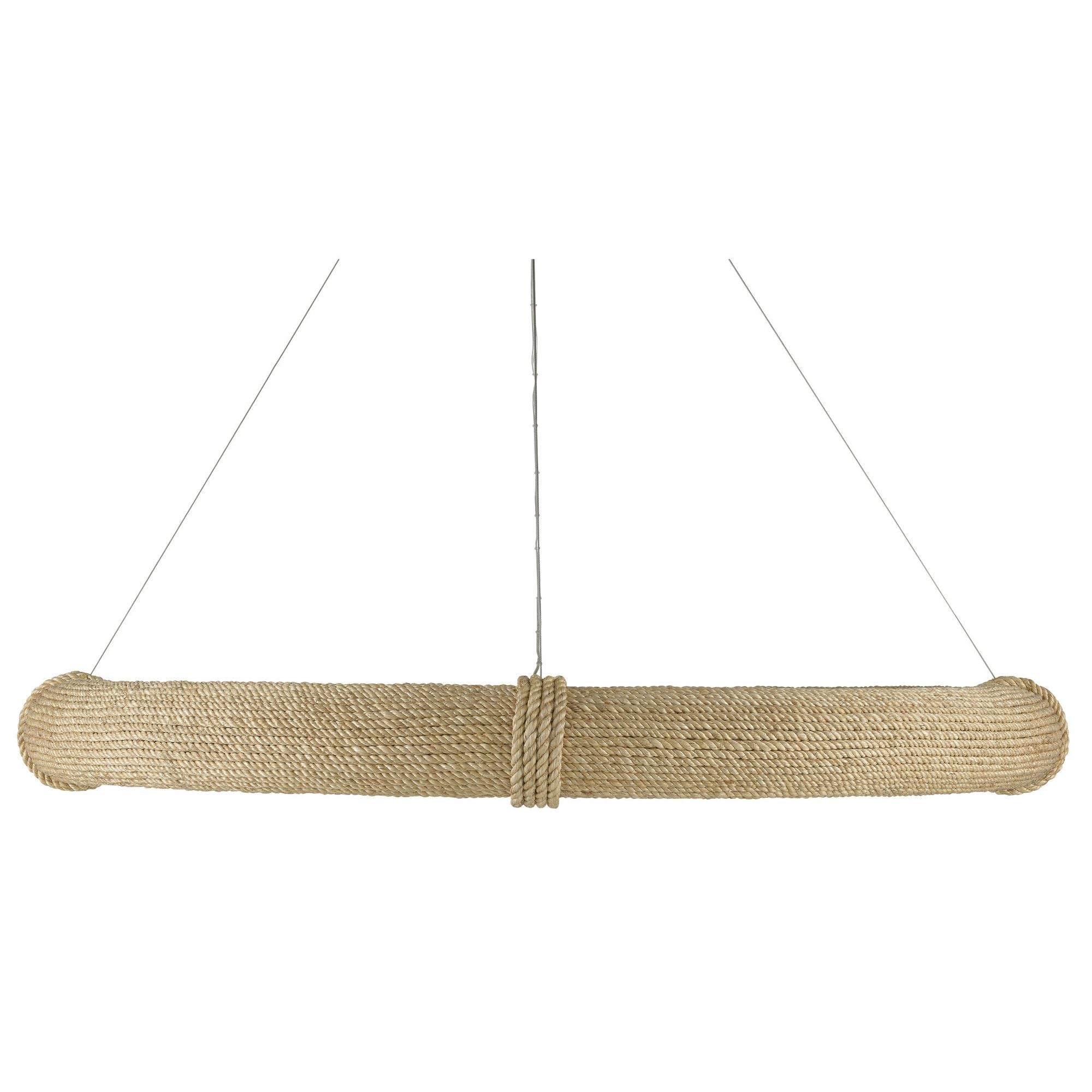 Portmeirion Large Rope Chandelier - Satin Black/Abaca Rope