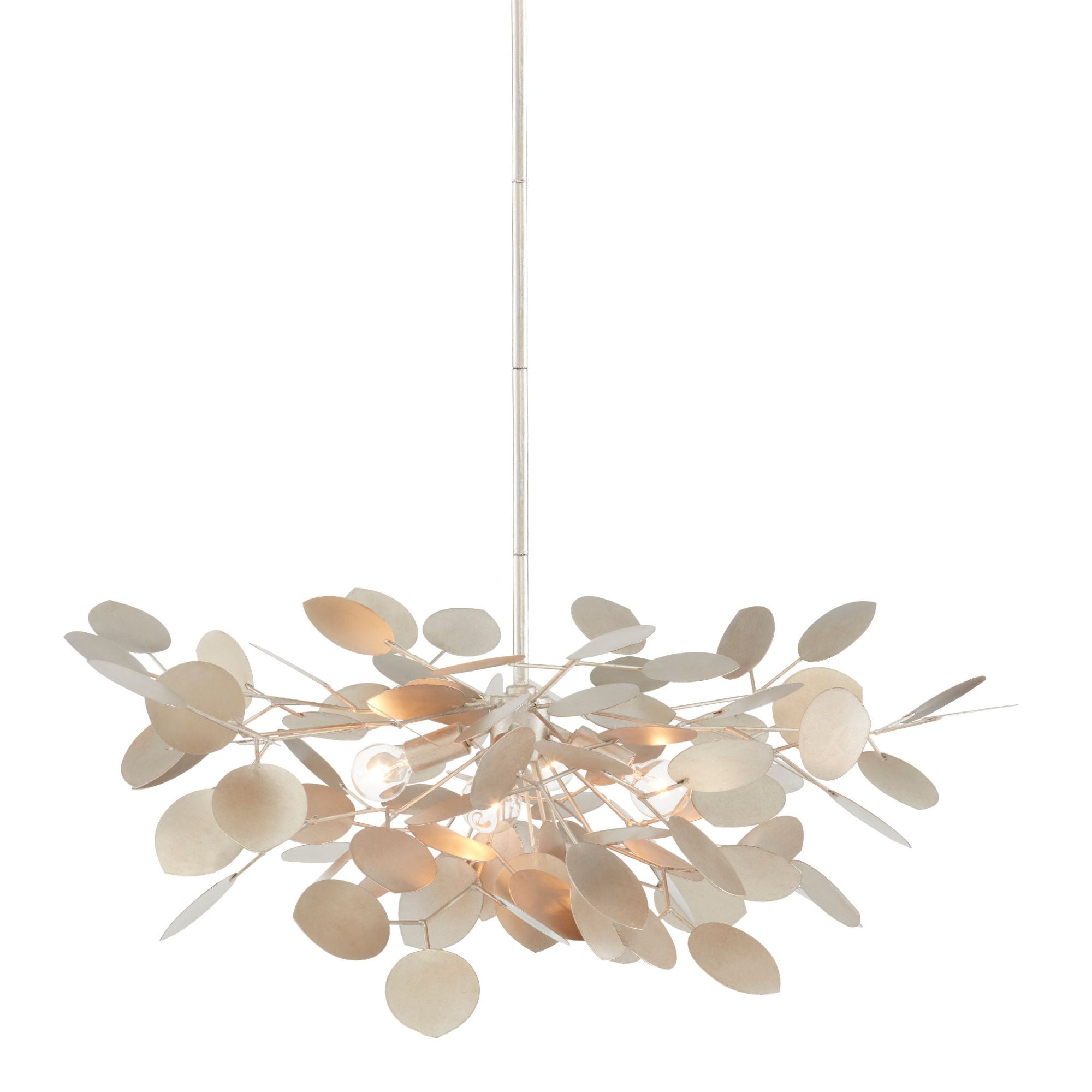 Lunaria Small Silver Chandelier - Contemporary Silver Leaf