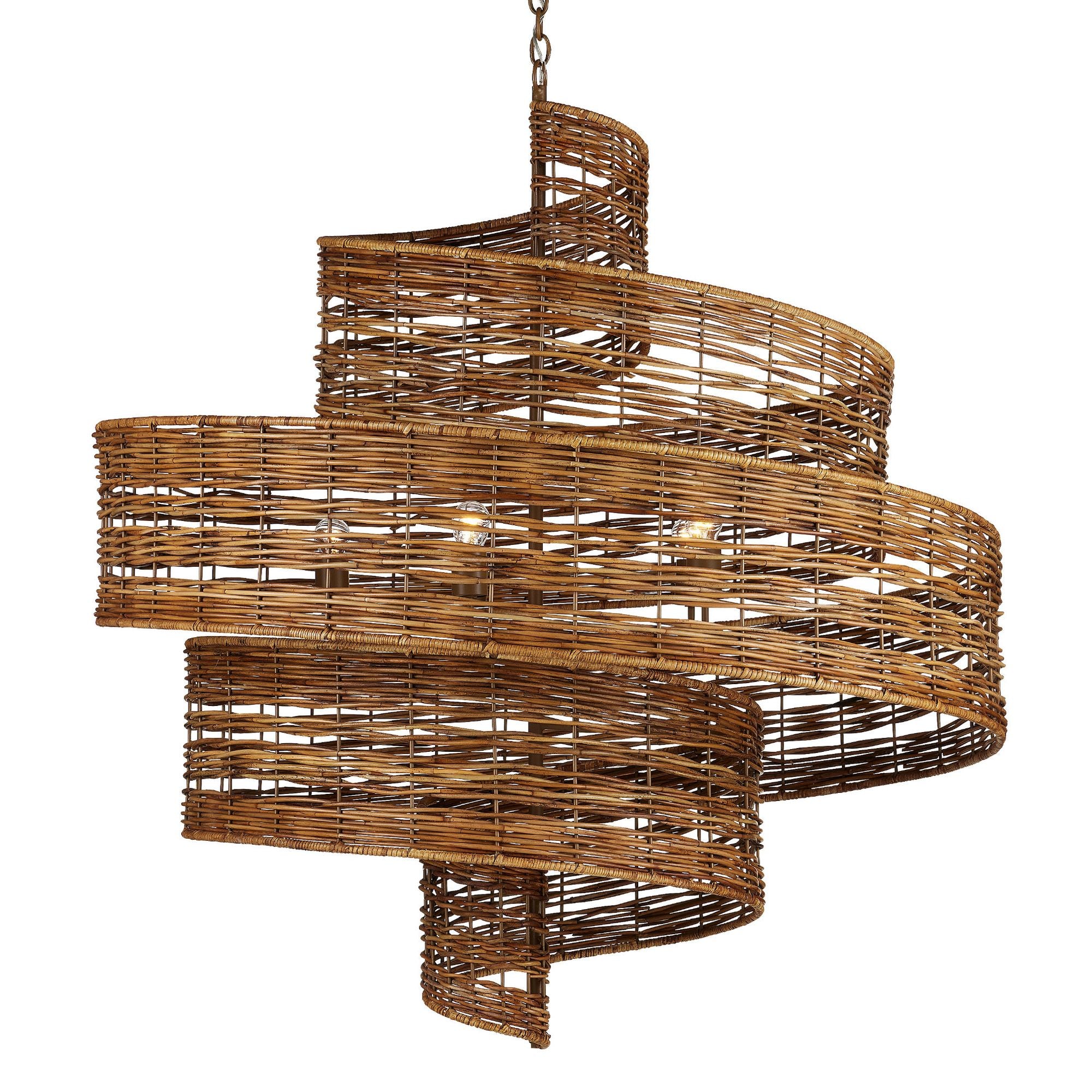Saisei Grande Rattan Chandelier - Khaki/Natural Rattan