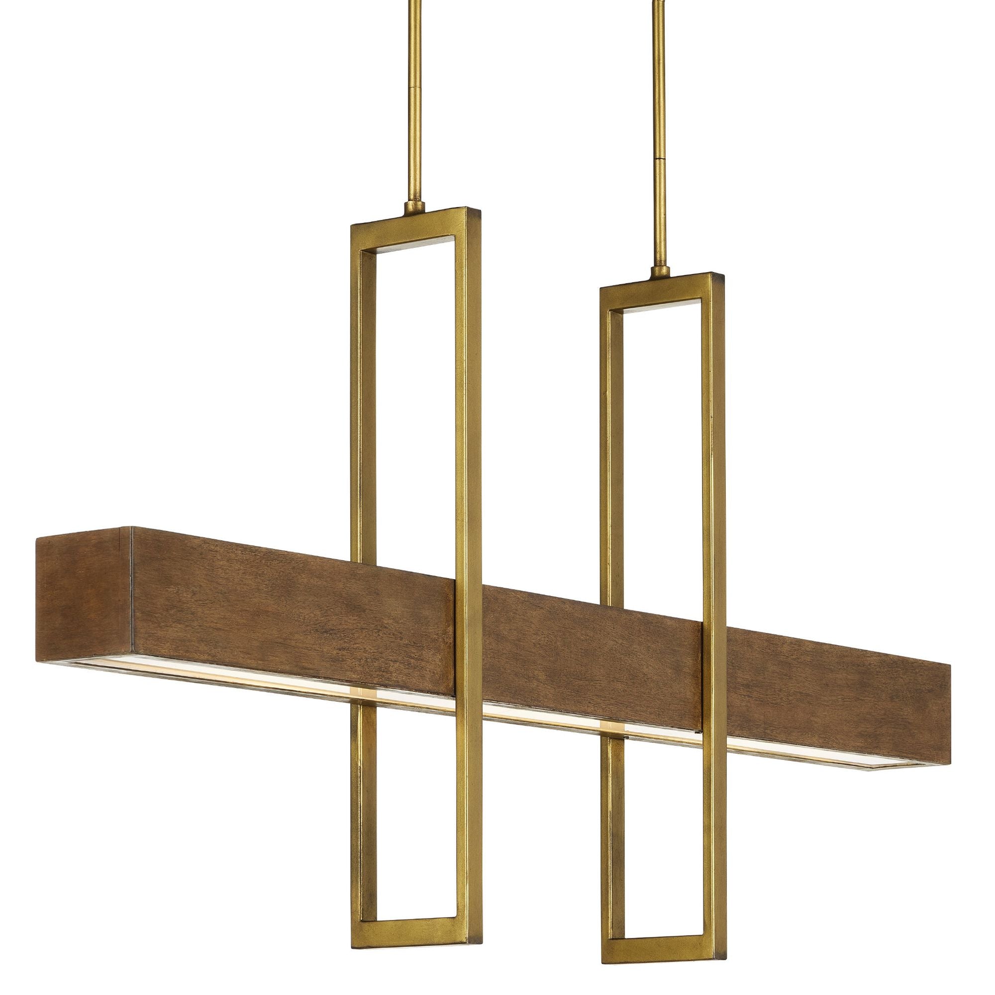Tonbridge Chestnut Linear Chandelier - Chestnut/Brass