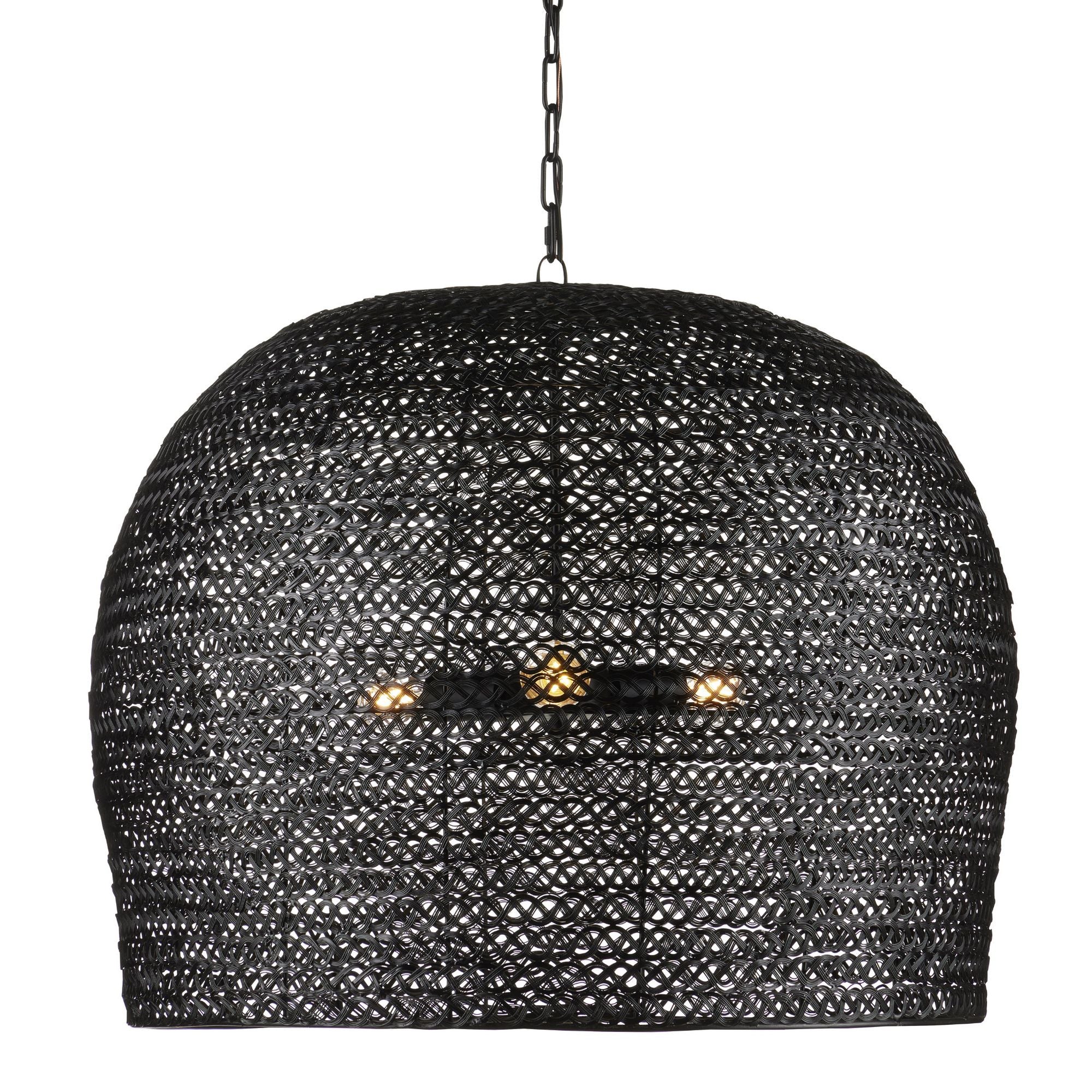 Piero Large Black Chandelier - Satin Black