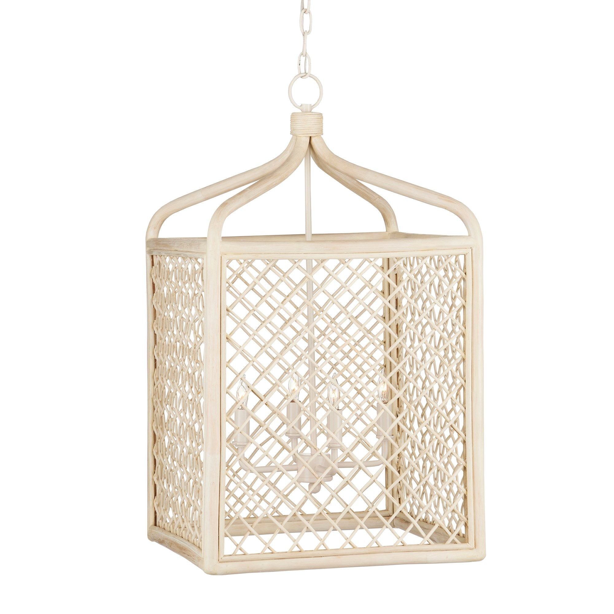 Wanstead Lantern - Bleached Natural/Antique Pearl