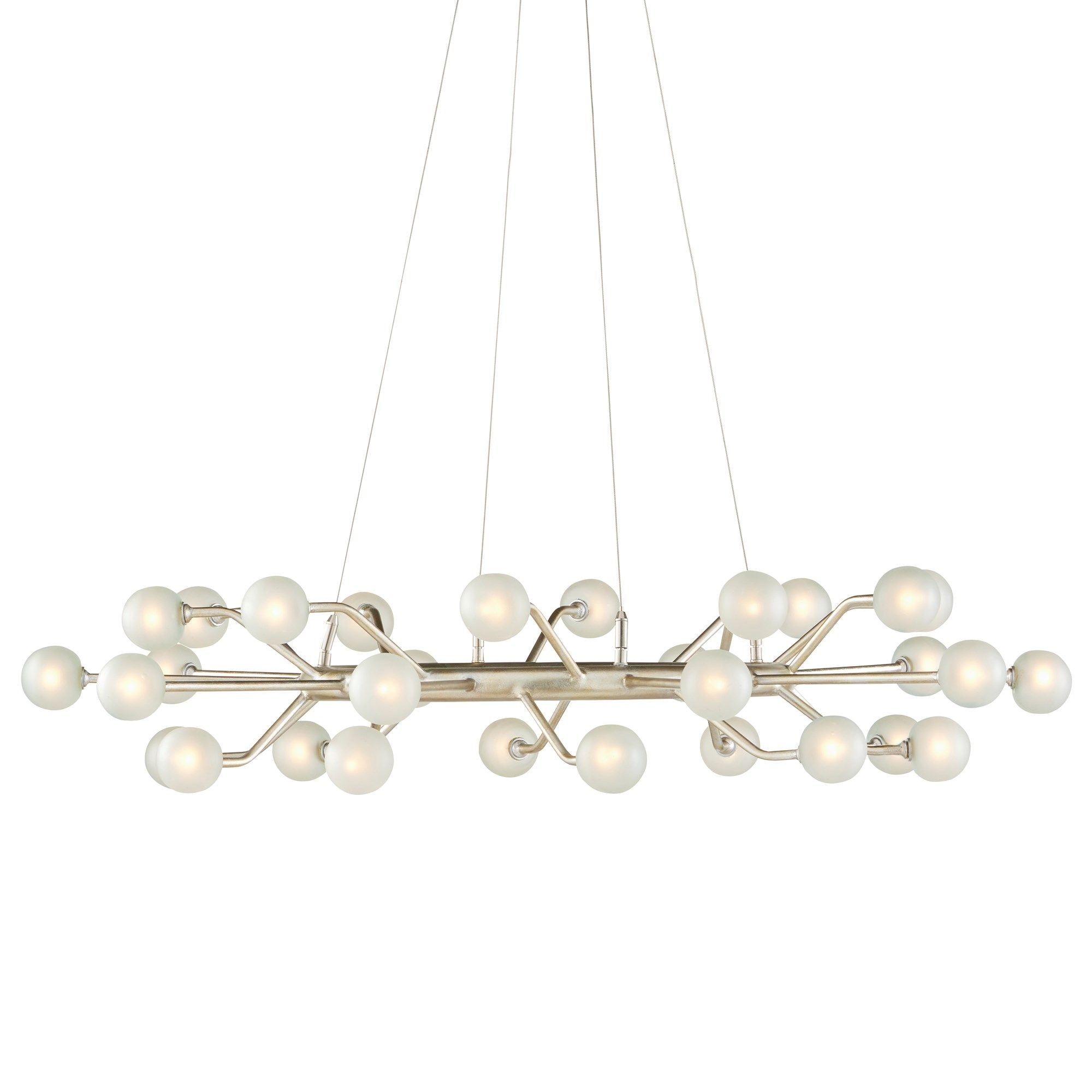 Chaldea Silver Chandelier - Contemporary Silver Leaf/Frosted
