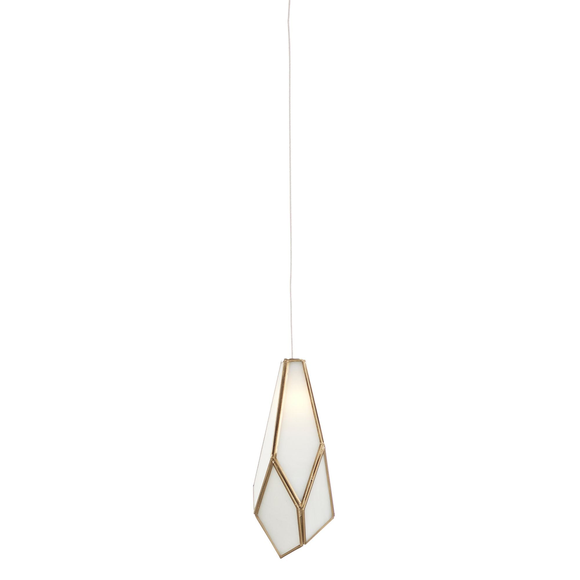 Glace White 1-Light Round Multi-Drop Pendant - White/Antique Brass/Silver