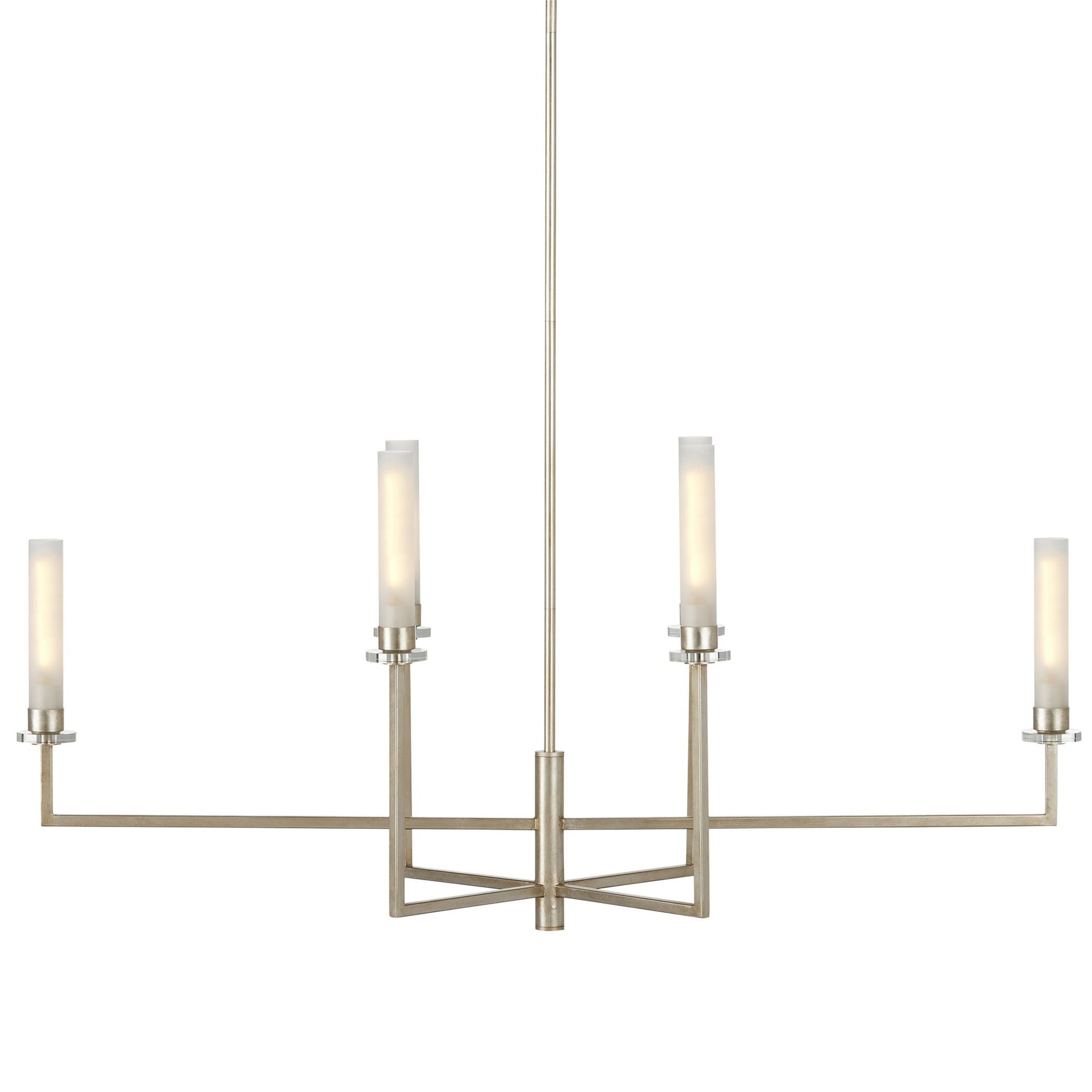 Courante Silver Chandelier - Champagne/Frosted White