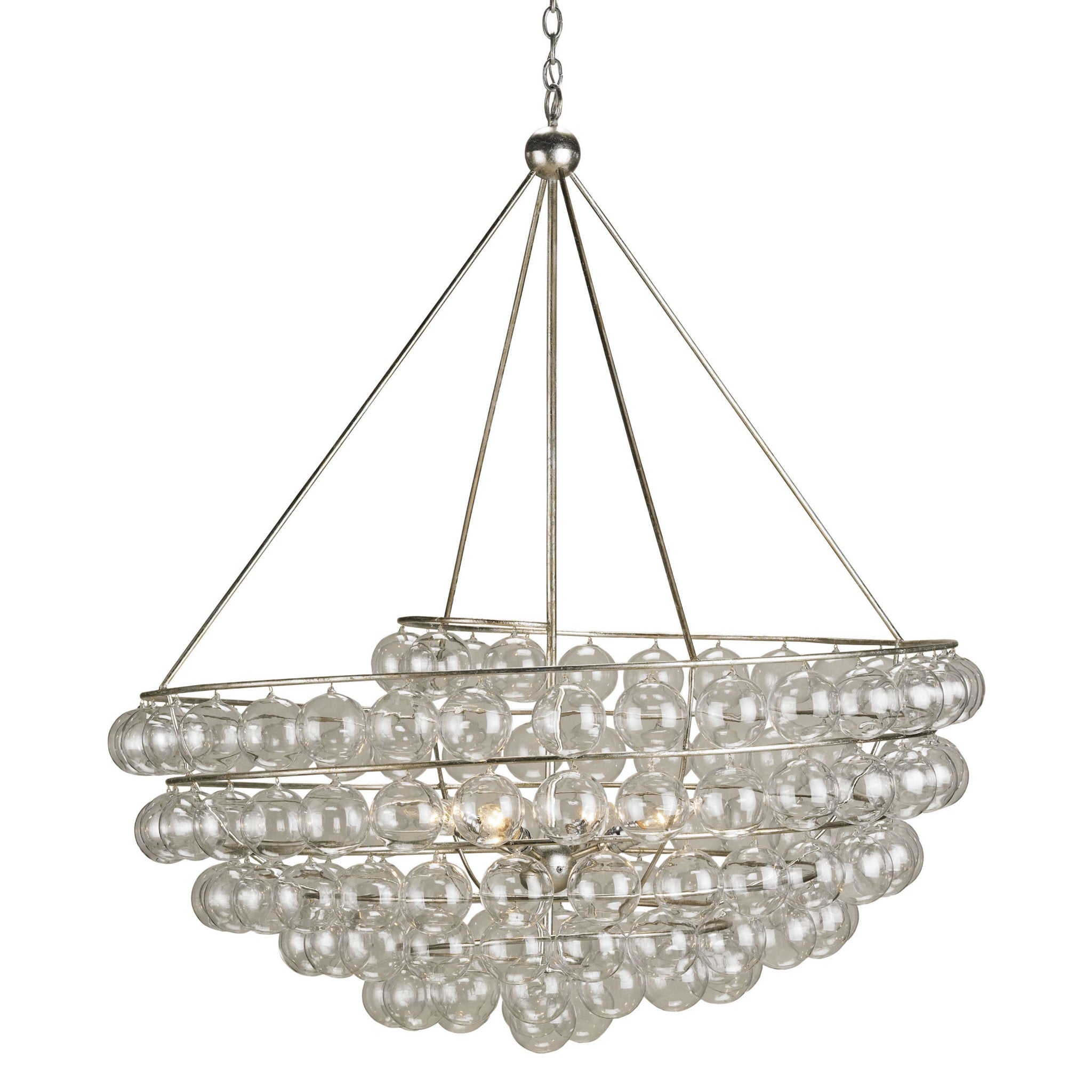 Stratosphere Silver Chandelier - Contemporary Silver Leaf